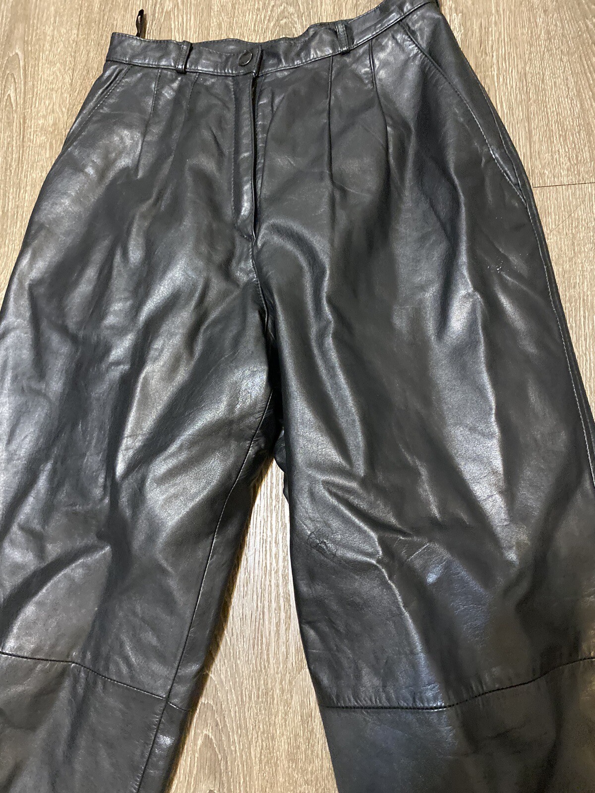 Minty Vintage 80s 90s Women’s Leather Pants Chino Grunge Rage Punk Motorcycle 8