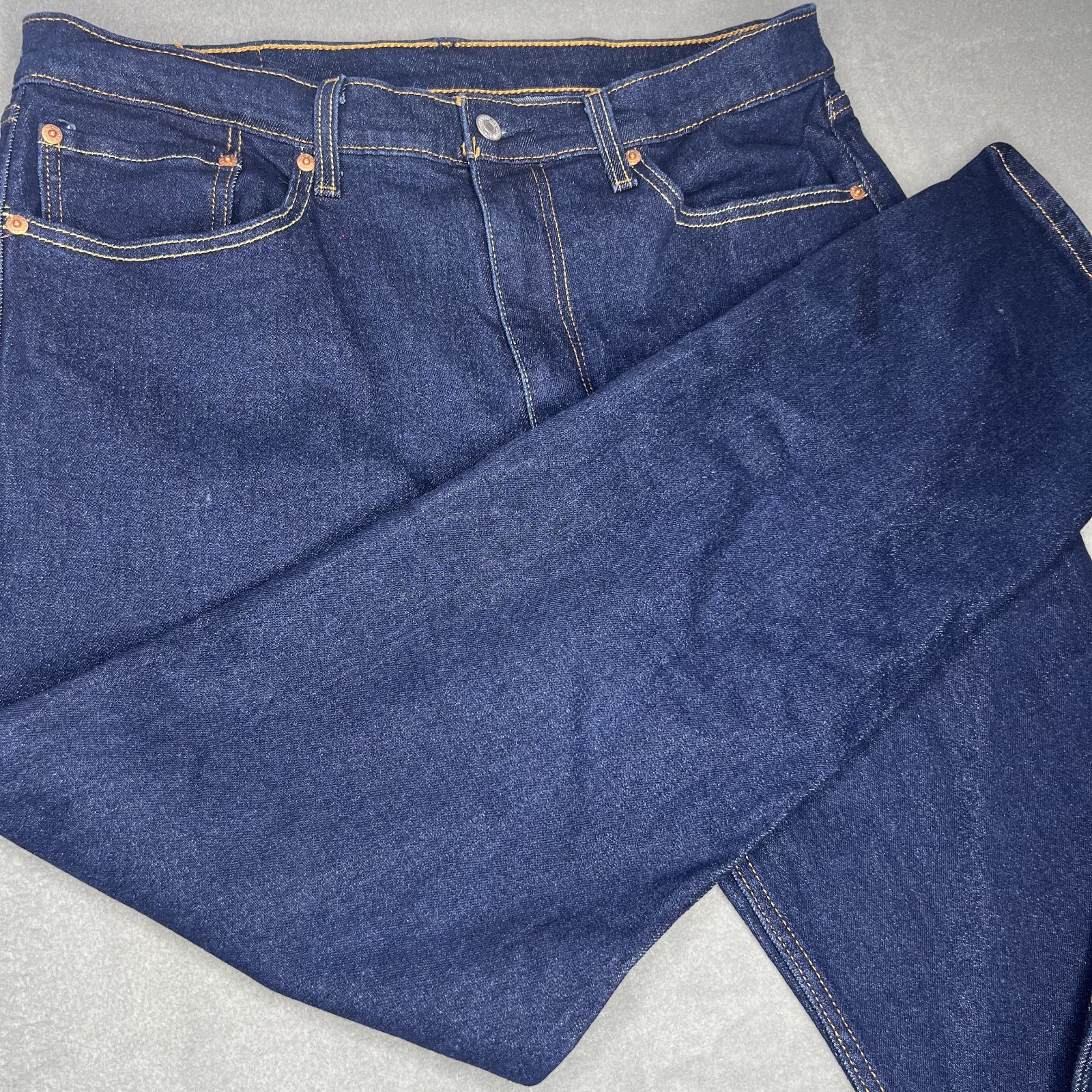 Levis 505 Mens Jeans 36×32 Dark Wash Blue Denim Regular Fit Straight Leg Classic