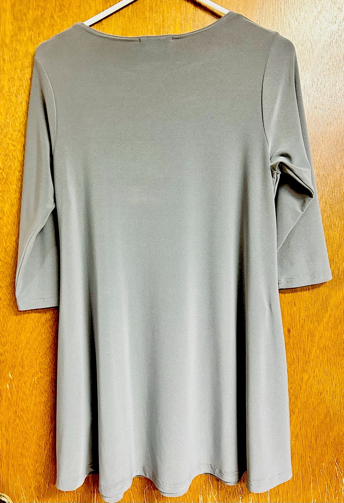 Simply 3/4 Sleeve Trapeze Minimalist Style Dress Pockets Silver/Gray Size Size 6
