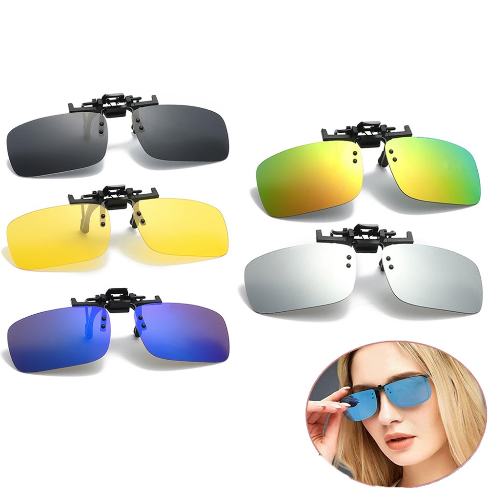 5Pcs Unisex Sunglasses Clip On Flip Up Driving Glasses Men Women Holiday best