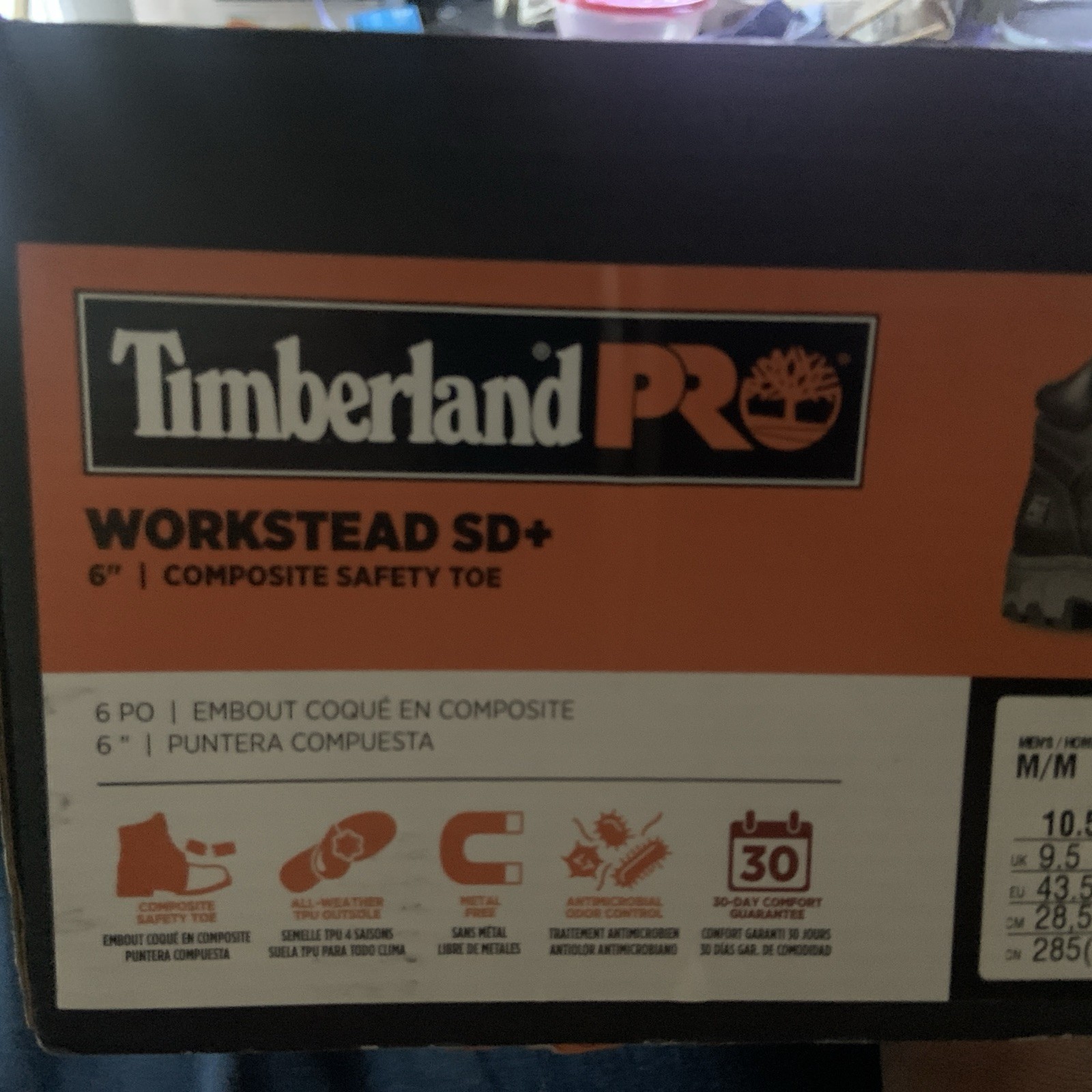 Timberland Men’s Pro Workstead 6in Safety Toe Work Boots, Black, Size 10.5