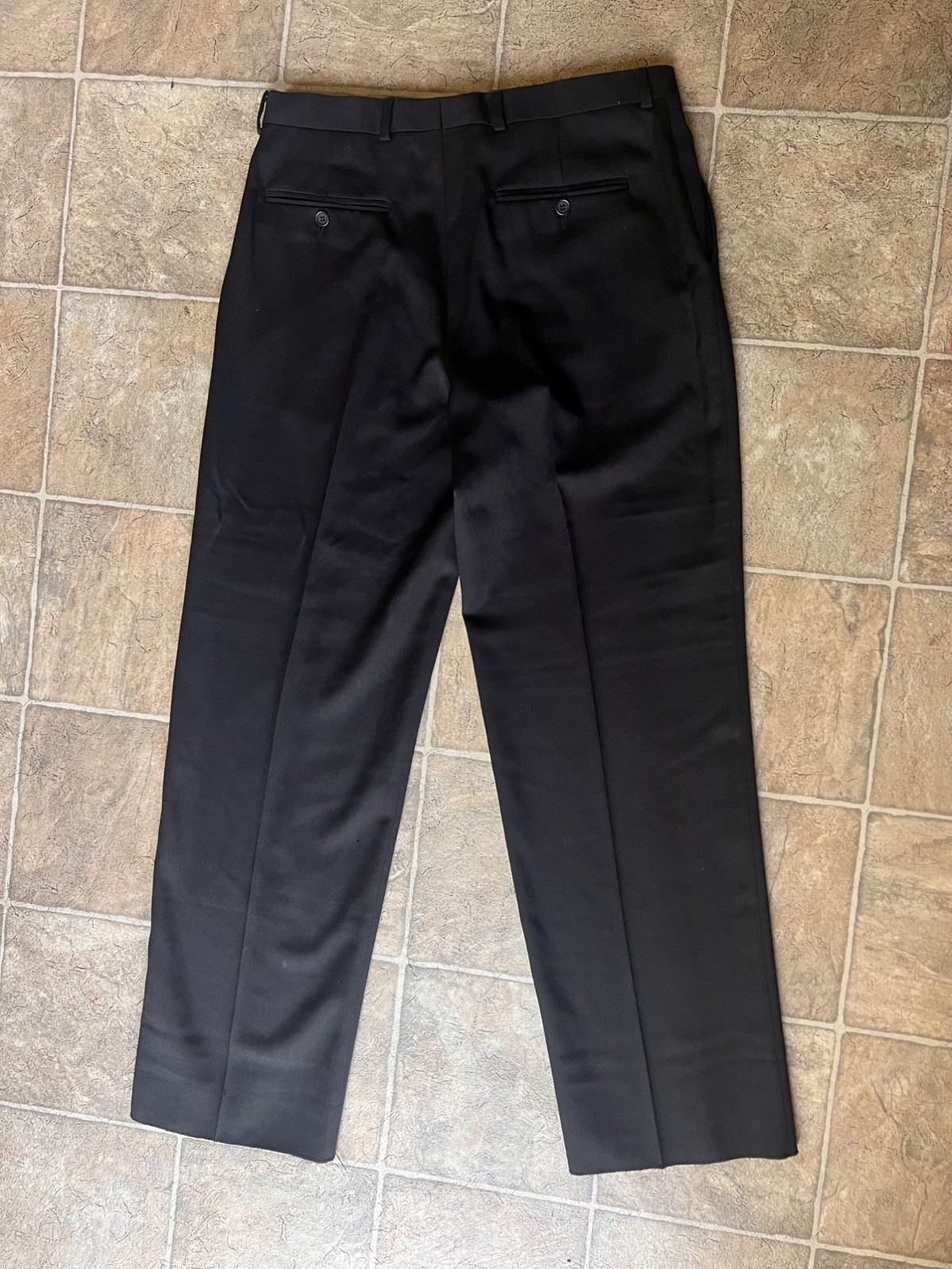 VTG Mani Giorgio Armani Men’s Pants, Sz 34, Black 100% Wool, Italy 80’s Unhemed
