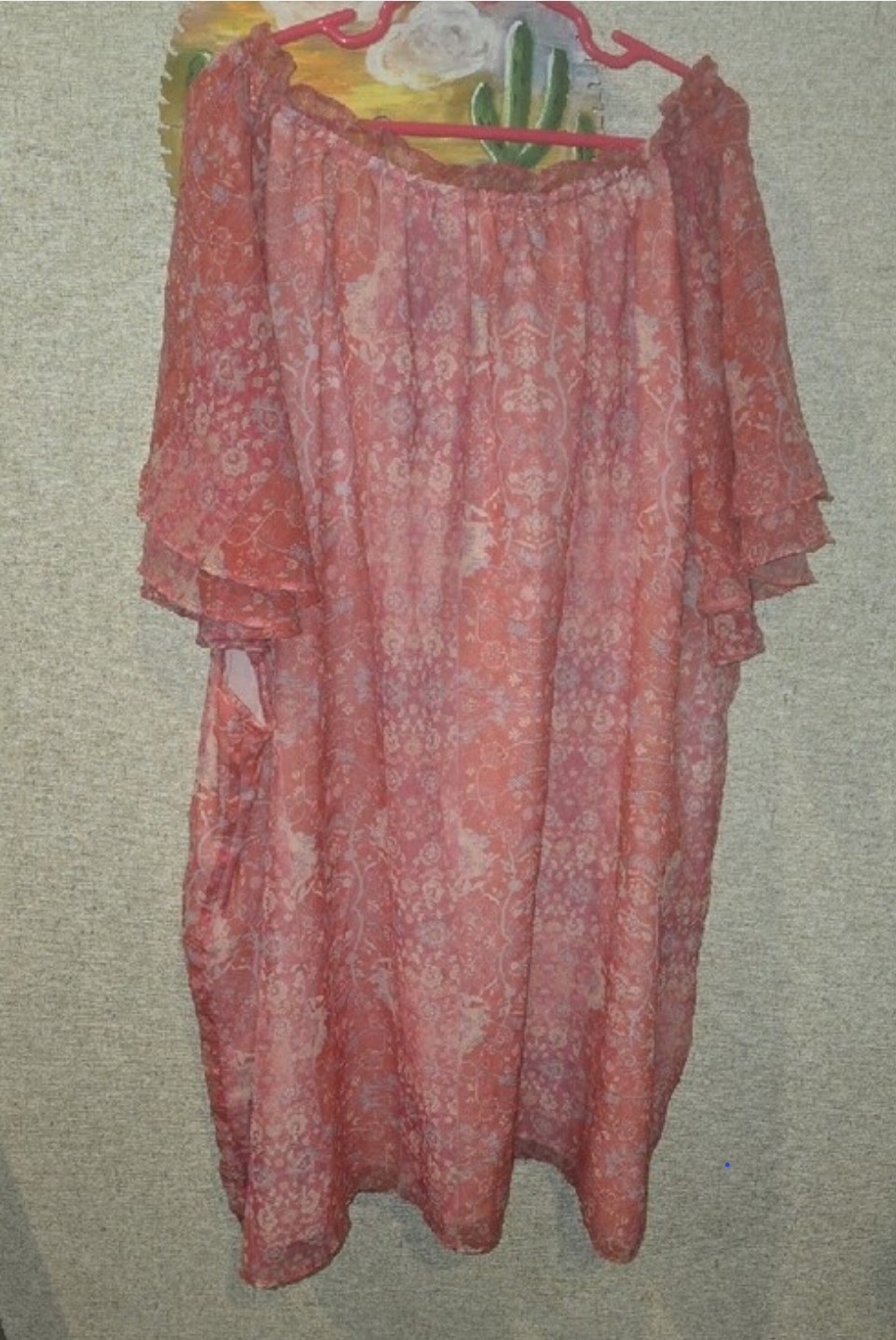 Philosophy Floral 3xl Tunic Top Blouse Sheer Overlay