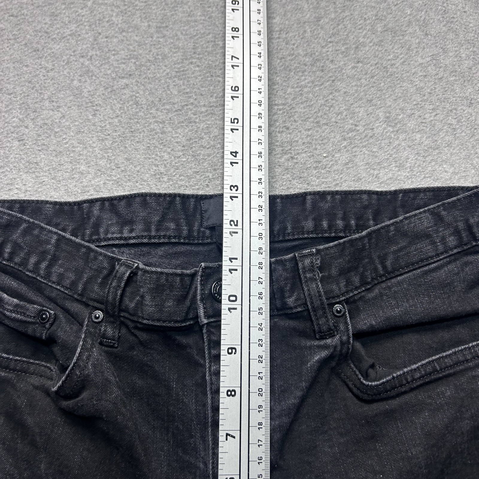H&M Jeans Skinny Leg Mens 34 X 34 Black Distressed Stretch Denim