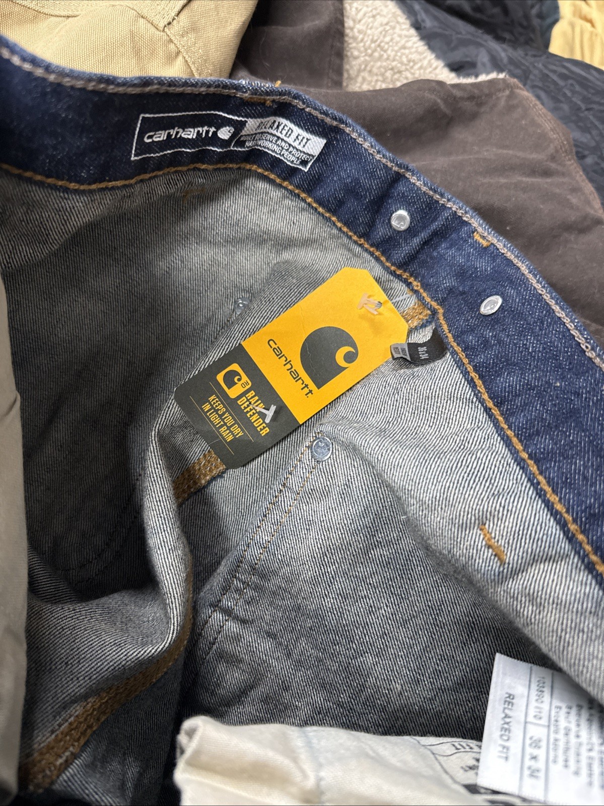 Carhartt Double Knee Rugged Flex Relaxed Fit Logger 103890-l10 Denim 36×34