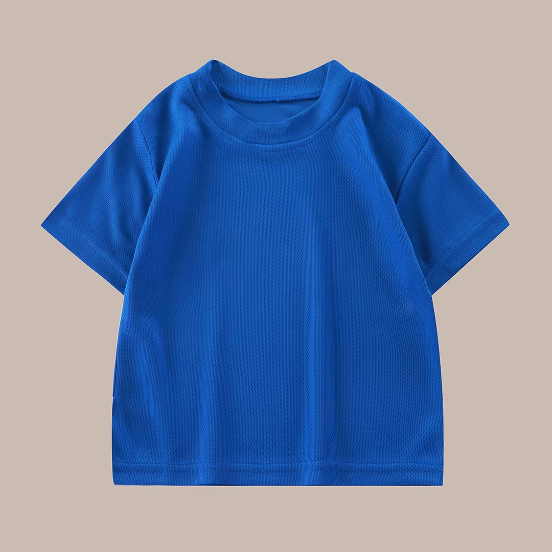 Summer New Loose Boys Solid Colour T-Shirt Half-Sleeve round Neck Tops