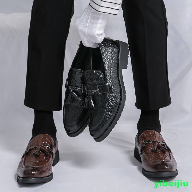 Men Business Alligator Crocodile Pattern Leather Shoes Tassel Oxford Fashion Man
