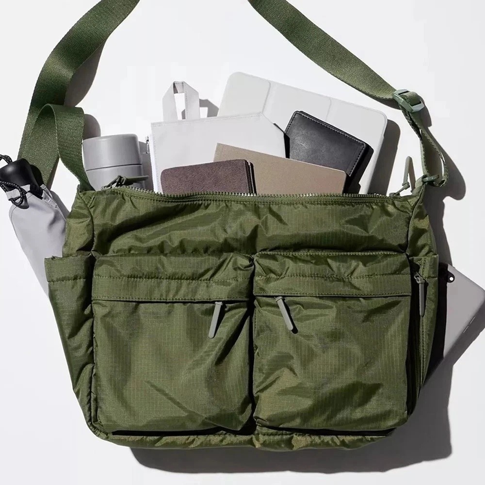 UNIQLO Casual Multi-pocket Messenger Bag Women Fashion Nylon Shoulder Bag Travel