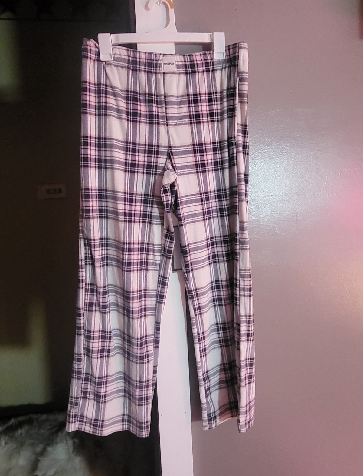 JOYSPUN Plaid Pajama Pants Women M (8-10) Pink Black White
