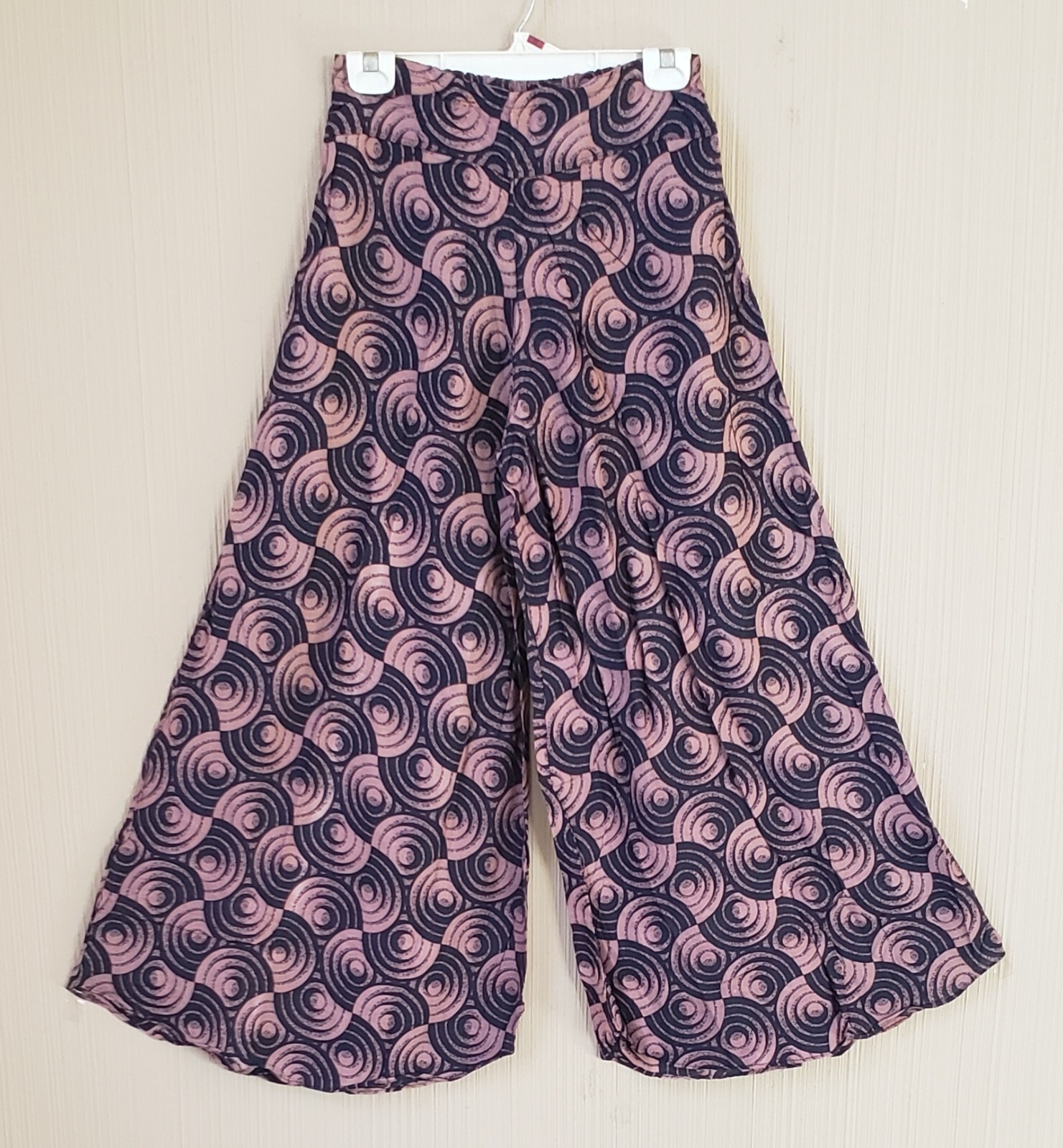 WIDE Leg FLARED Geo Print Pants Size XS/S Cotton Bohemian Boho Festival – NWOT