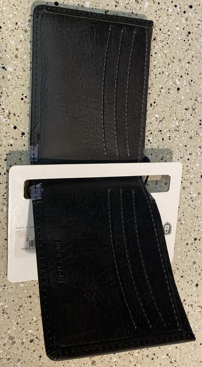 Sun + Stone Black Slim Fold Wallet RFID Protection Blocker, Created For Macy’s