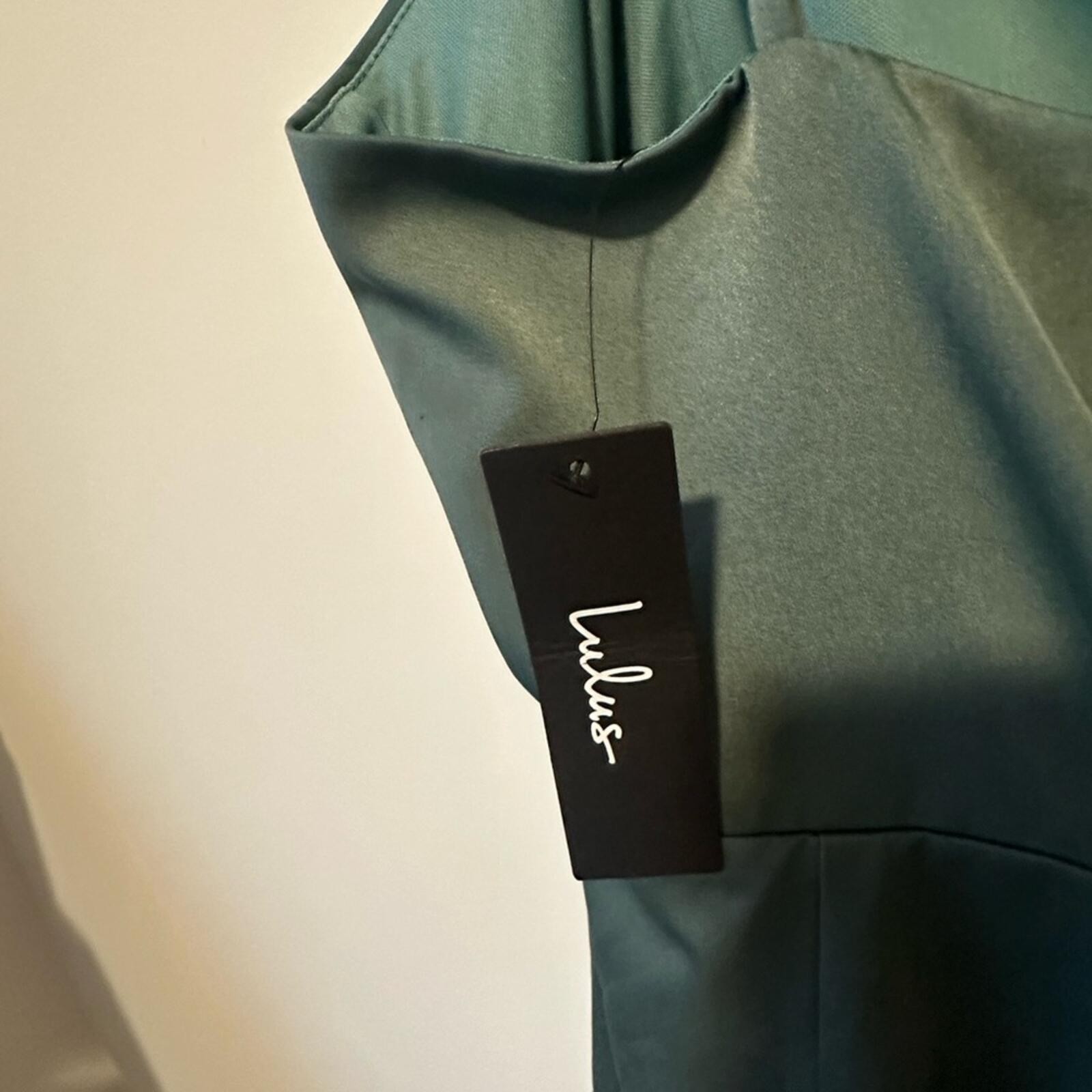 NWT Lulus Green Dress Like What you See Sage Satin Size M New