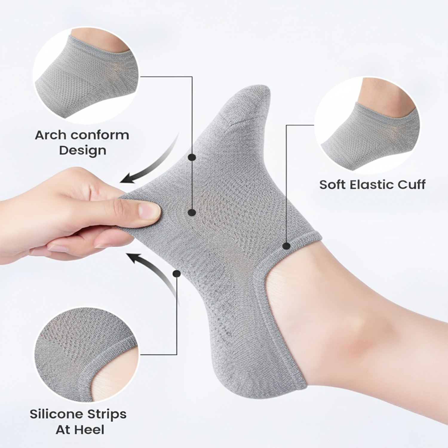 3-12 Pairs Men Invisible No Show Nonslip Loafer Low Cut Solid Cotton Socks 10-13