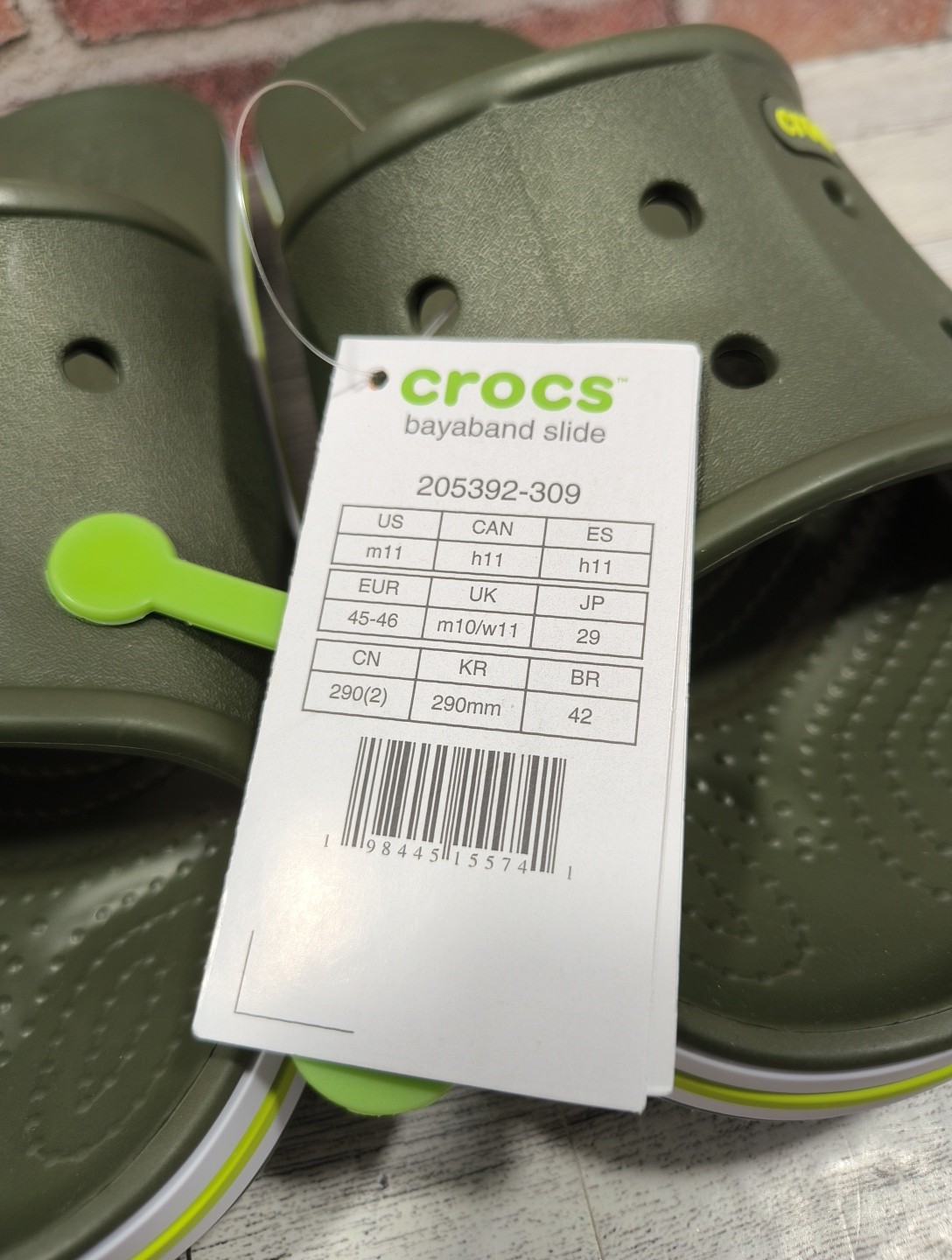 Crocs Bayaband Slide Sandals Men’s Size 11 Army Green 205392-309 NWT