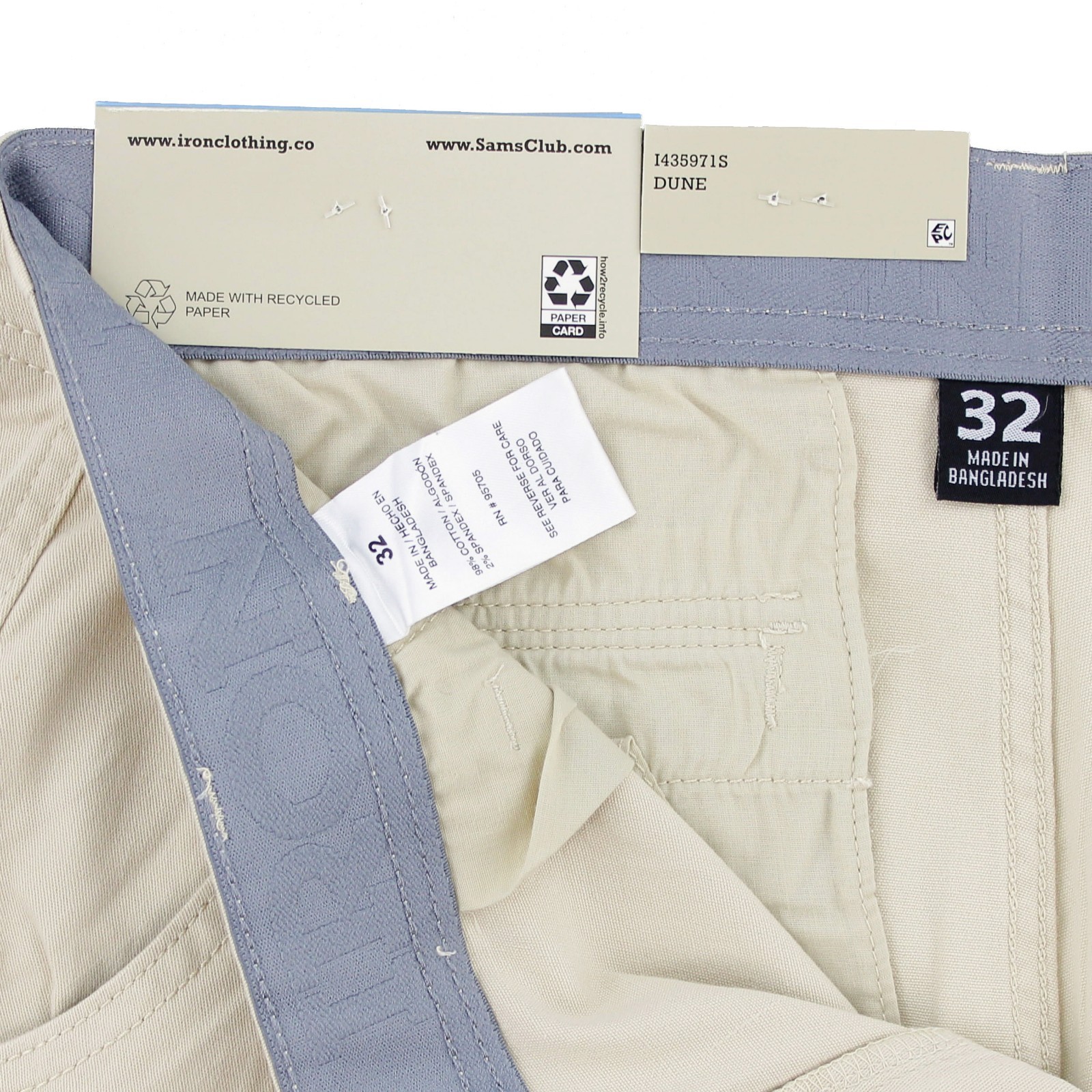 Iron Co Stretch Twill Cargo Shorts, Stack Pockets with Zipper, 10.5 in Inseam