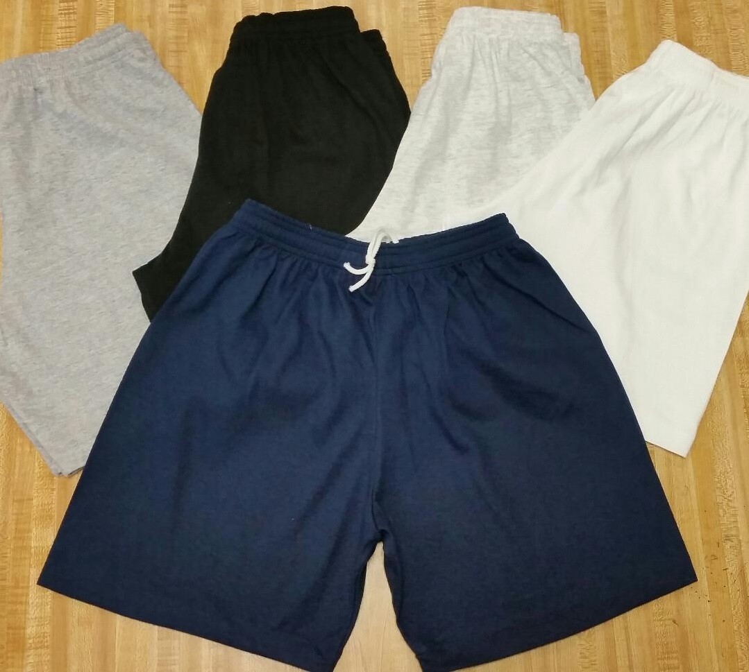 100% Cotton Shorts No Pockets w/ Drawstring. Young adult sizes small to 4x