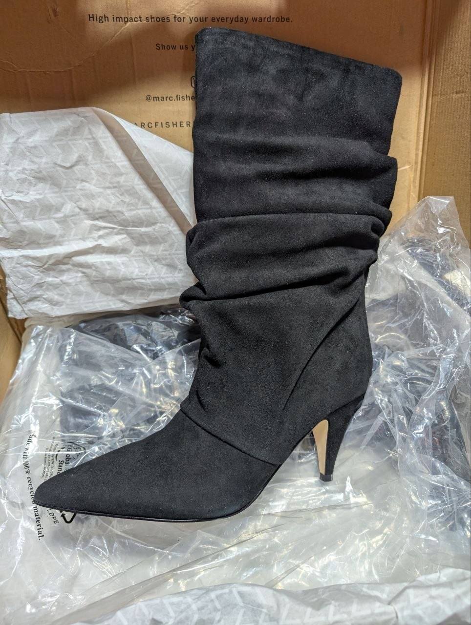 Marc Fisher Paityn Retro Slouchy Suede Mid Boots US Size 9.5
