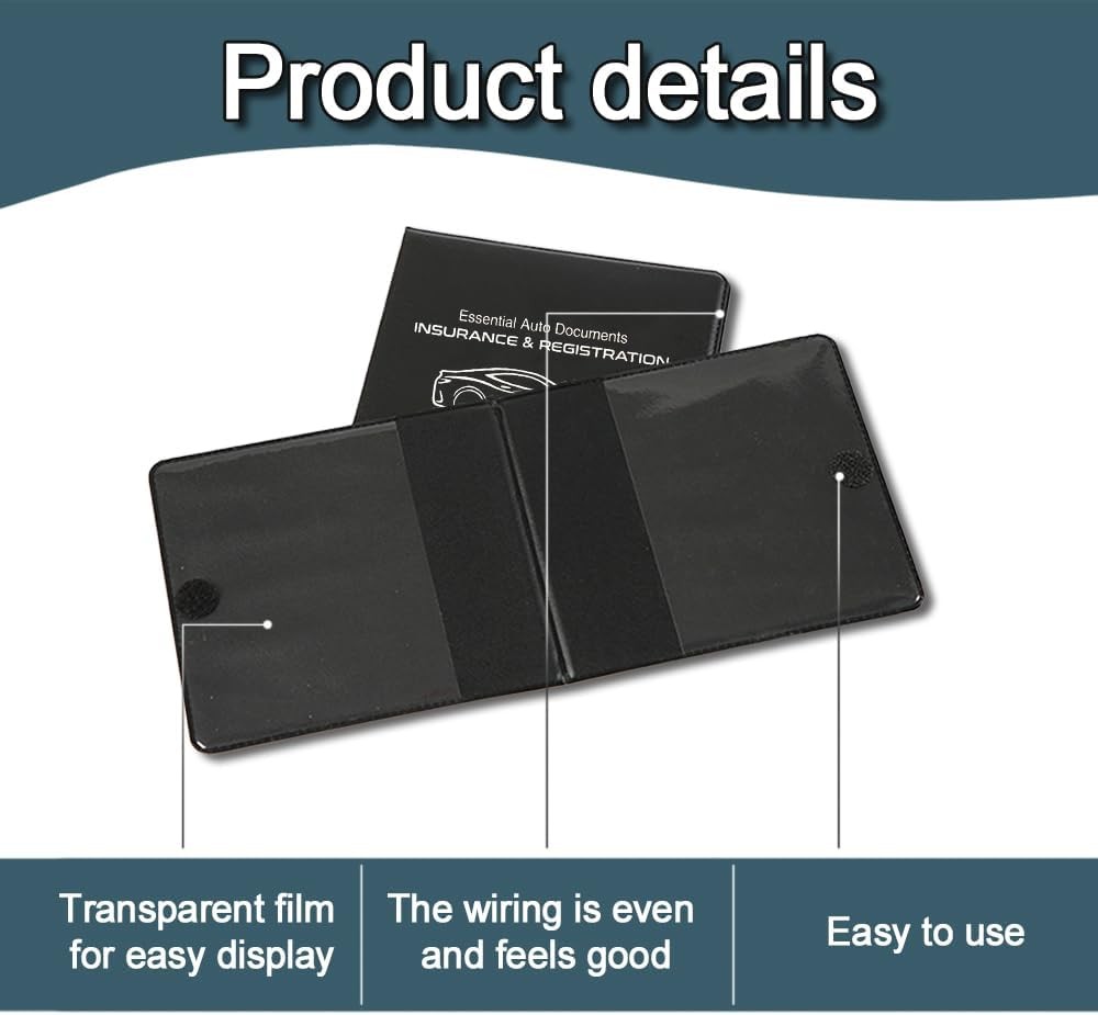 2PCS Car Registration and Insurance Holder, 10.6”×4.8” Essential Auto Card Glo
