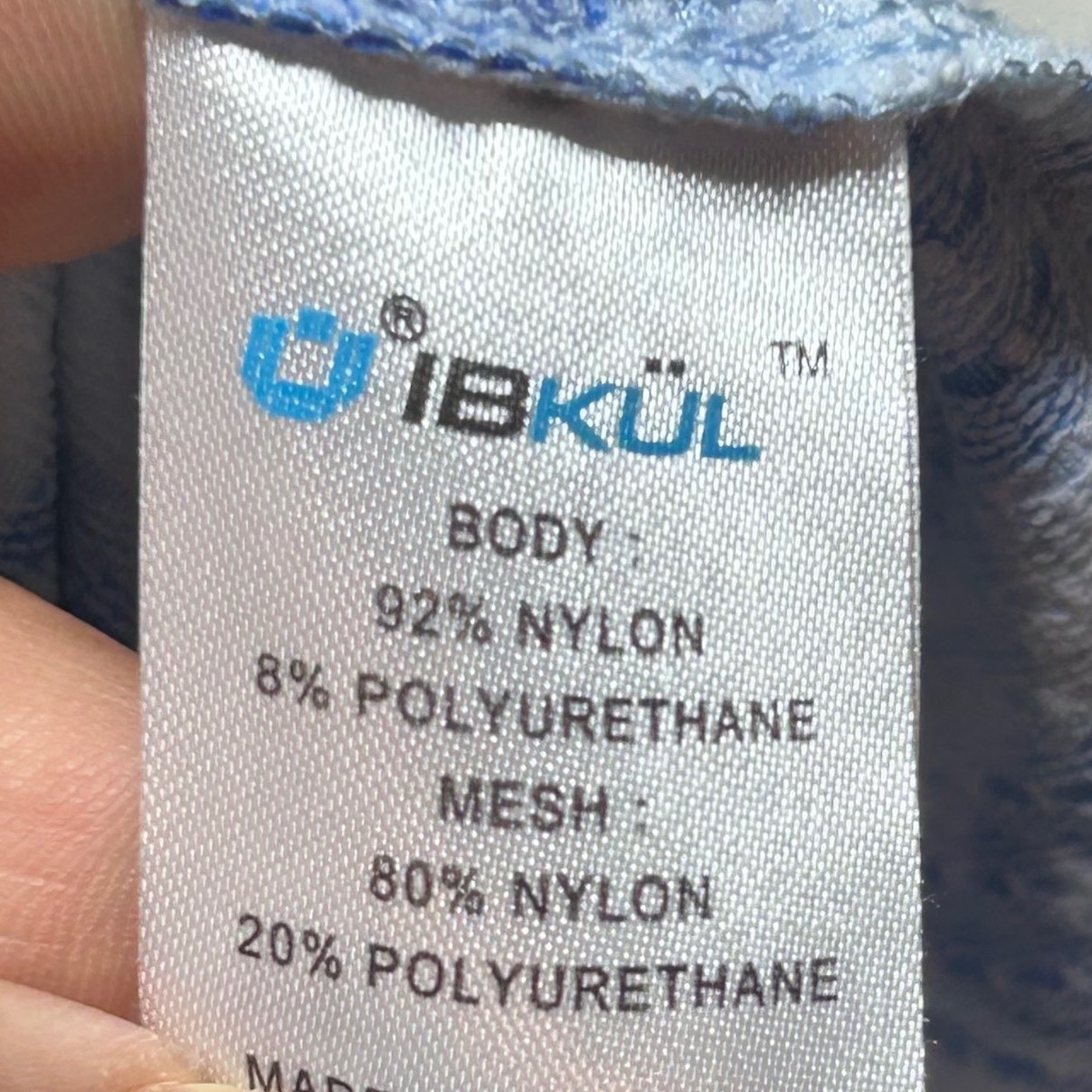 IBKUL Blue Marble Swirl Quarter Zip Sun Shirt UPF 50+ Long Sleeve Small