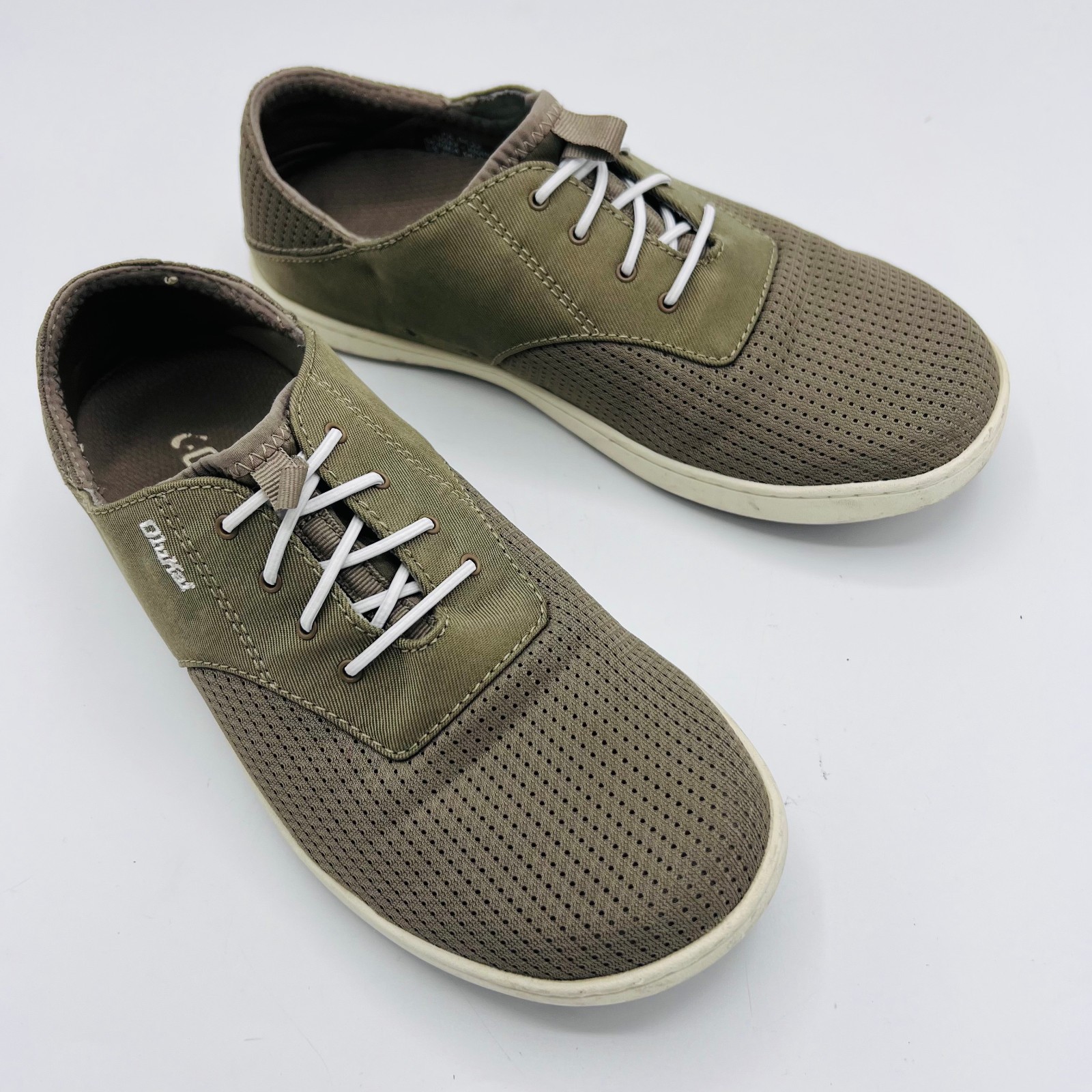 OluKai Nohea Moku Men’s No Tie Boat Shoes Size 7 $120 in Clay Tapa