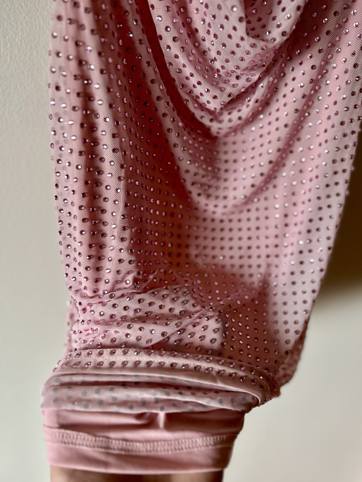 Club L London Light Show Blush Pink Embellished Cowl-Neck Mini Dress Size 4
