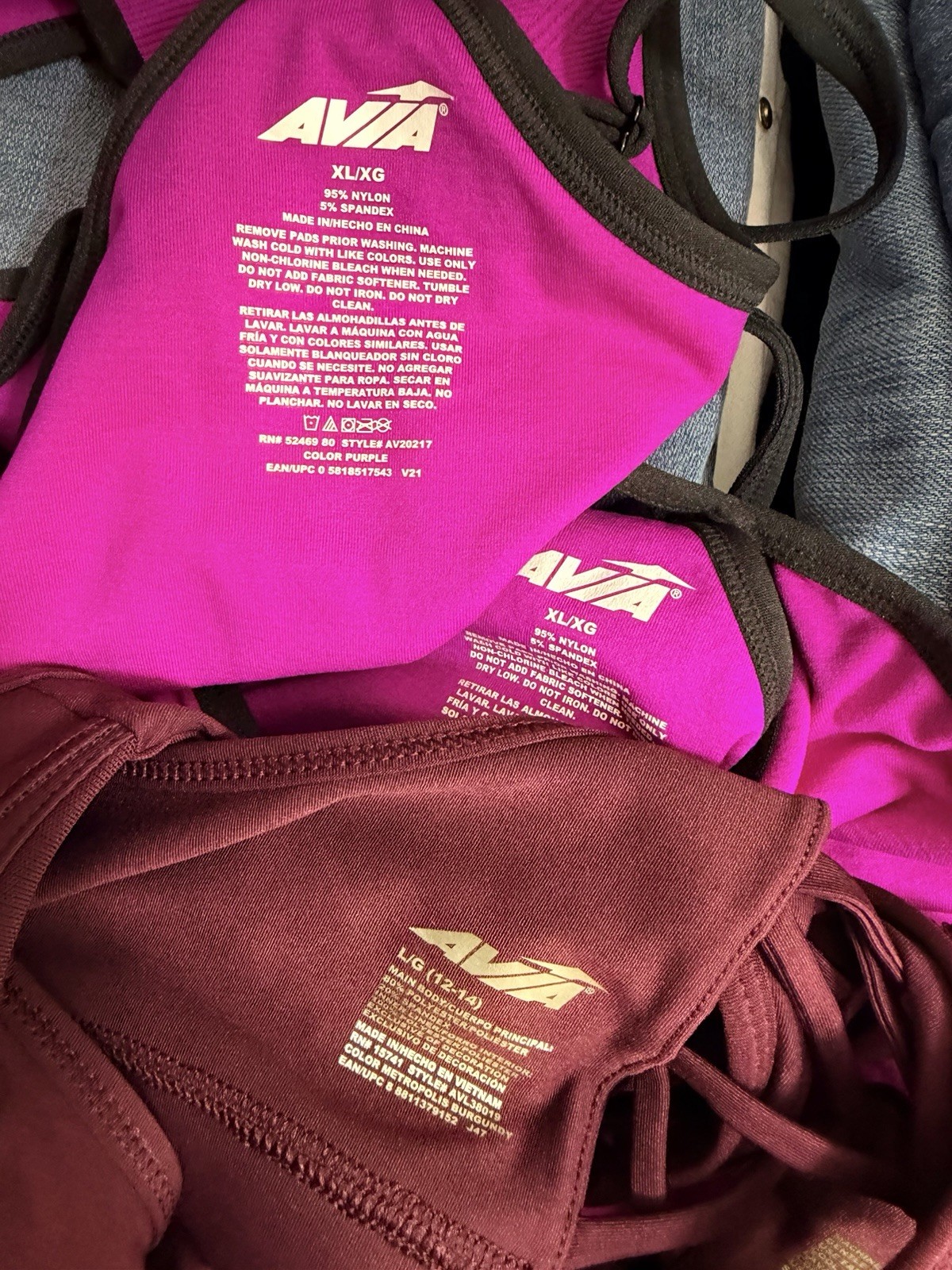3 Avia Women’s Size L/XL Athletic Gym Sport Bra Gym Training Activewear