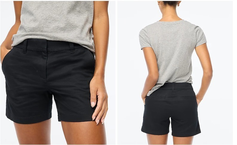 J Crew Women’s 5″ classic chino short Size 10 Black