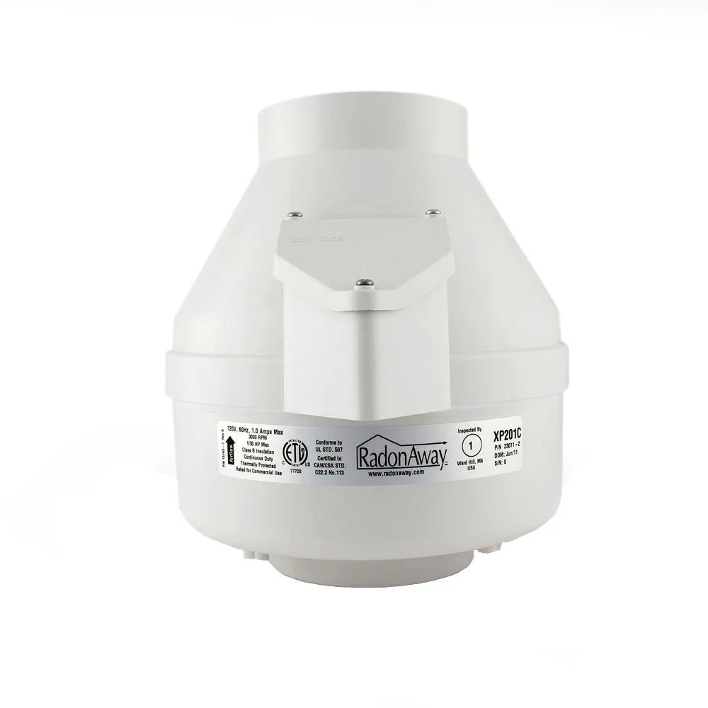 RadonAway 4-in dia 126 CFM Plastic Centrifugal radon mitigation fan|16385
