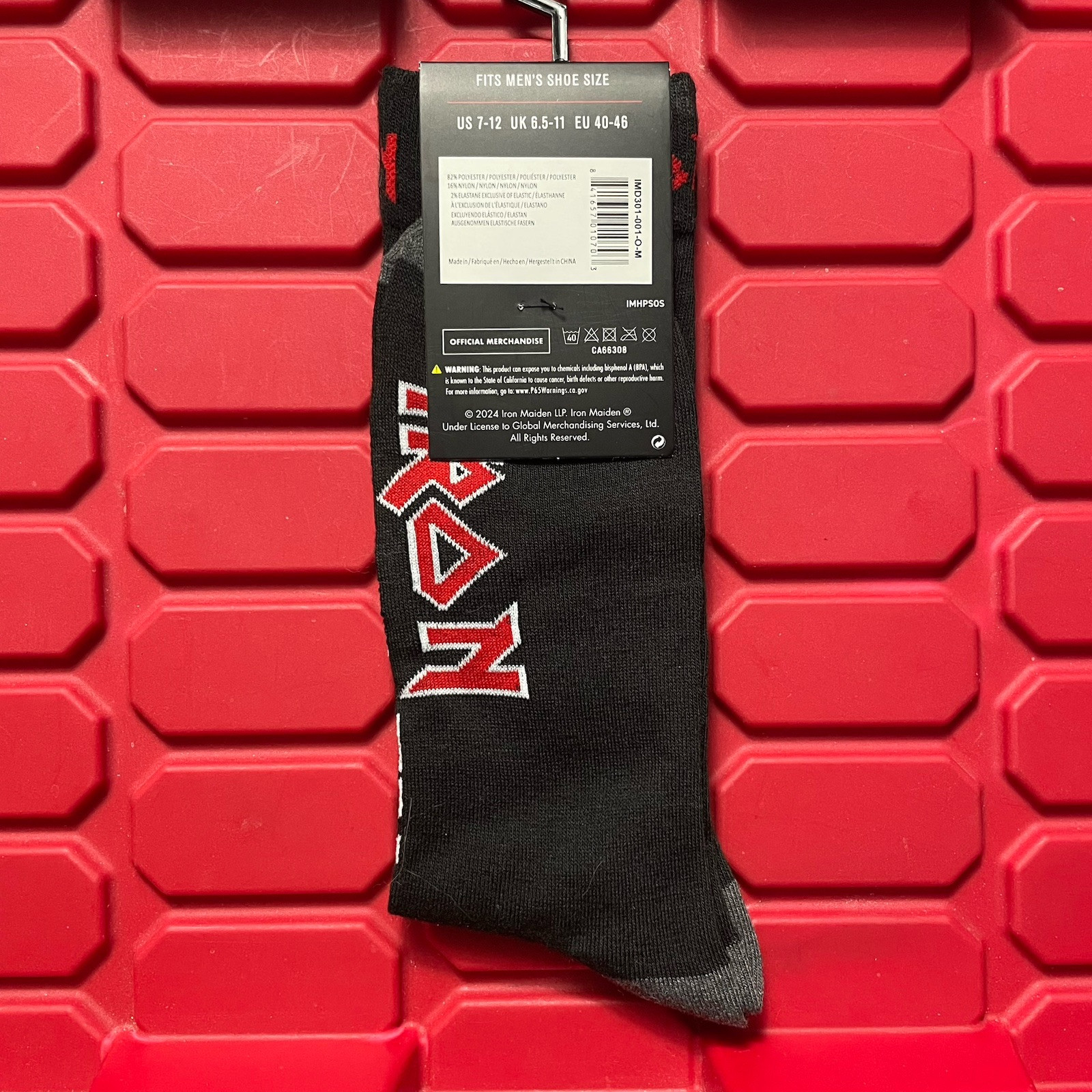 Iron Maiden Crew Socks Multi-Color Licensed Novelty Band Mens US One Size NEW