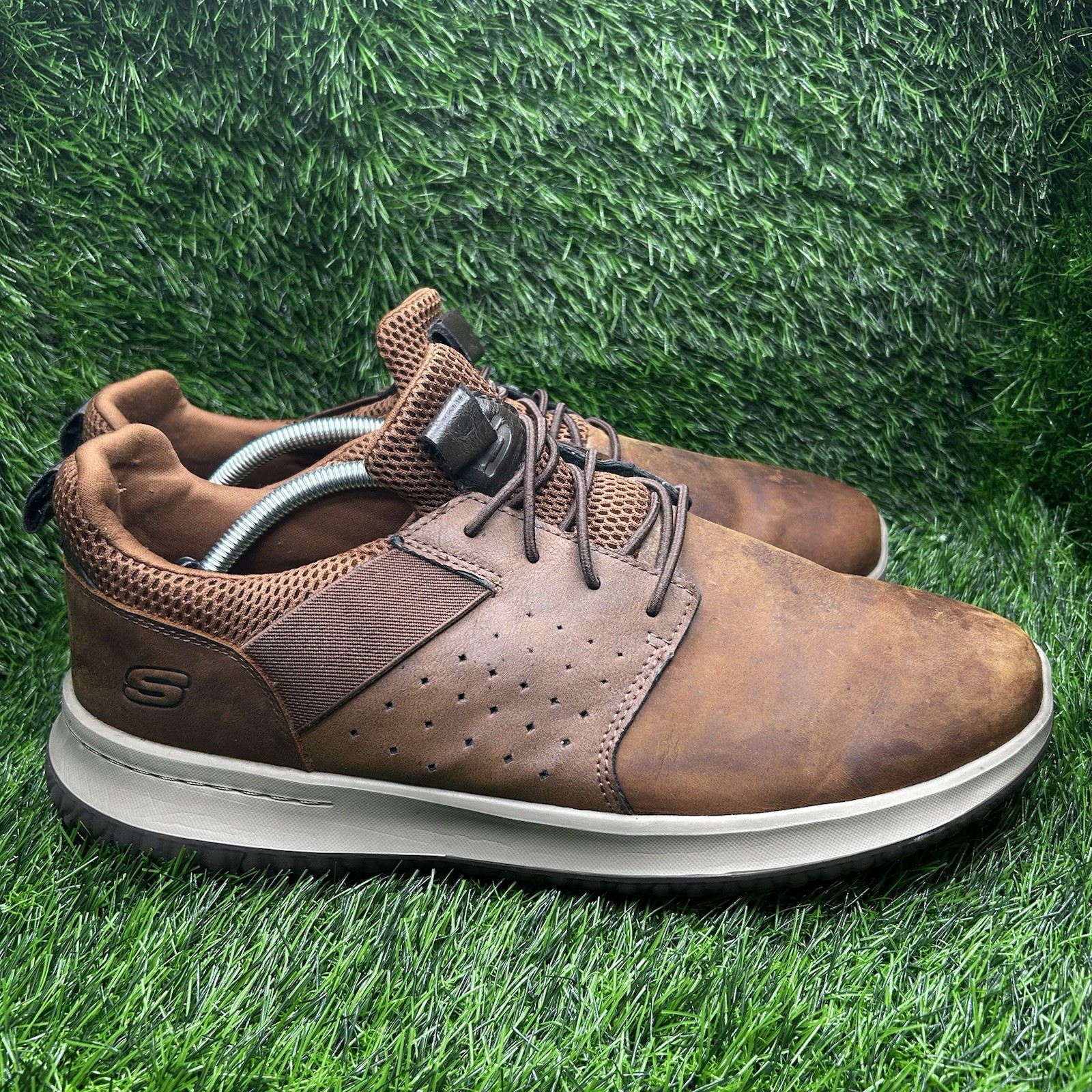 Skechers Delson-AXTON Slip On Comfort Shoes Memory Foam 65870 Dk Brown Men’s 12W