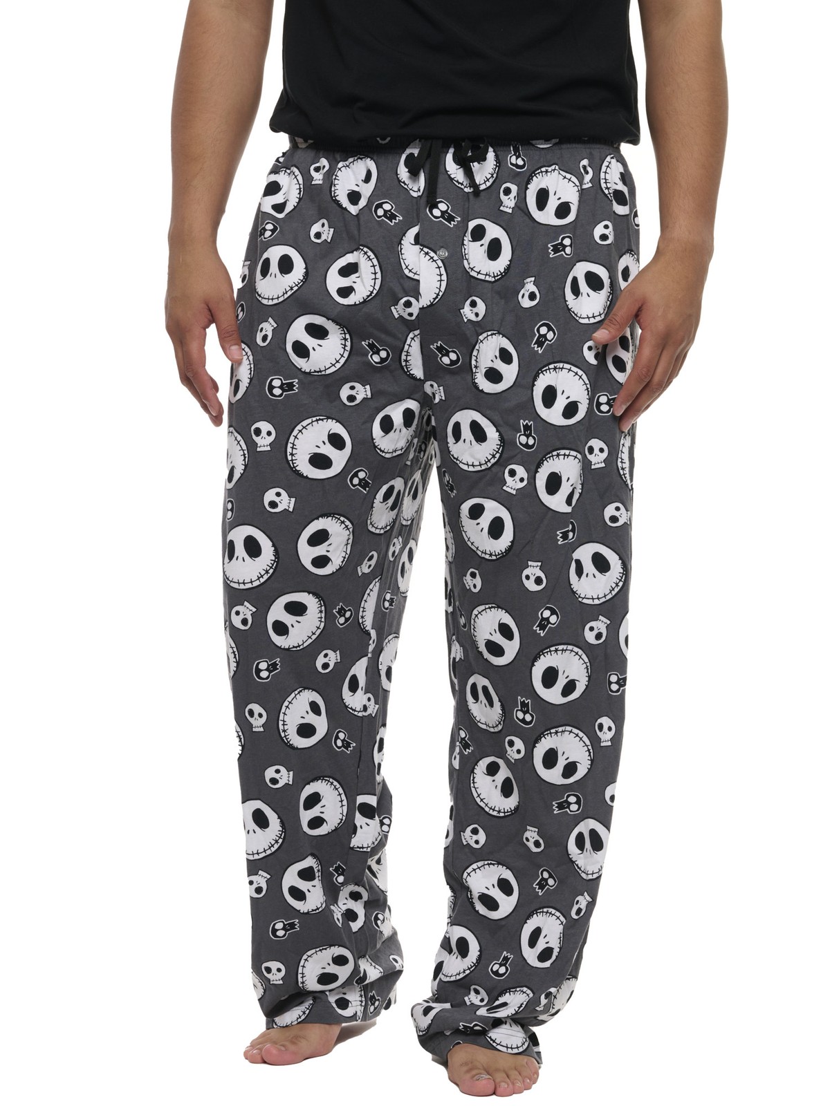 Men’s Jack Skellington Pajama Pants Lounge Wear Nightmare Before Christmas Gray