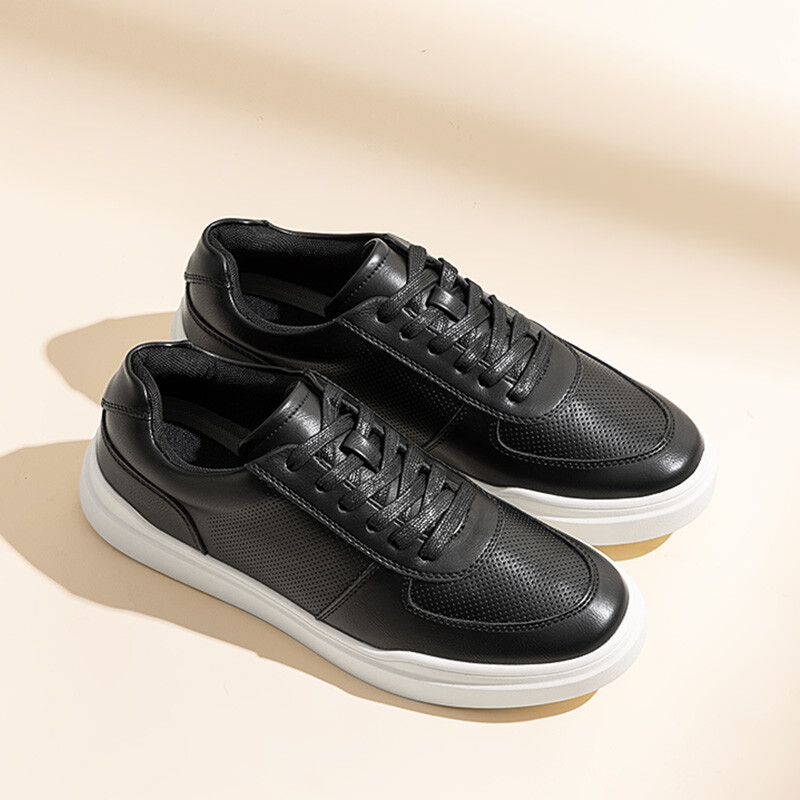 US Men PU Leather Casual Shoes City Walking Shoes Breathable Fashion Sneakers