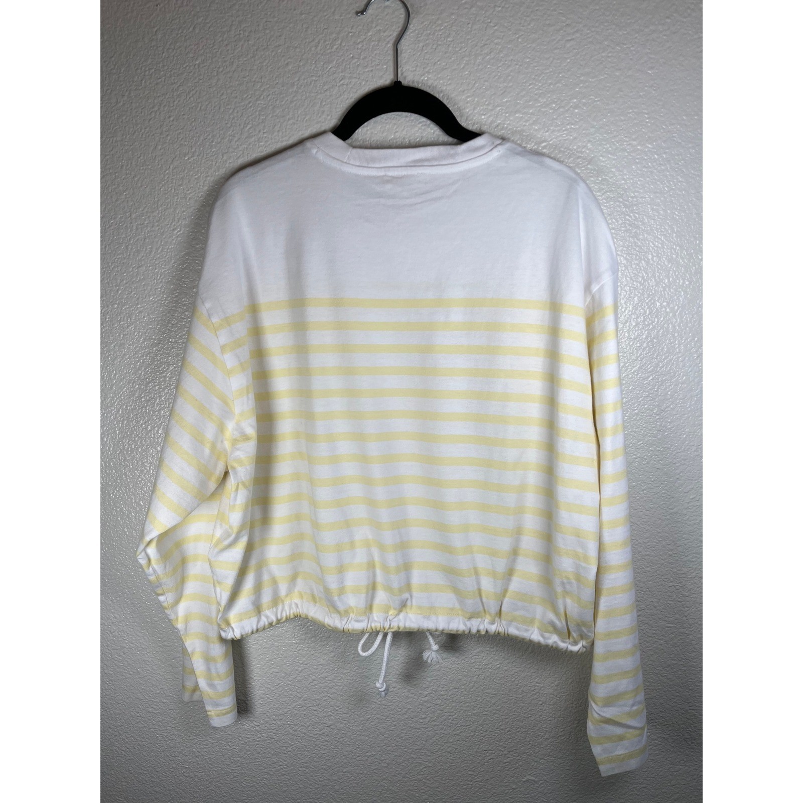 NWT Madewell The Perfect Tie-Waist Tee Allday Jersey Sheer Pineapple Striped SM