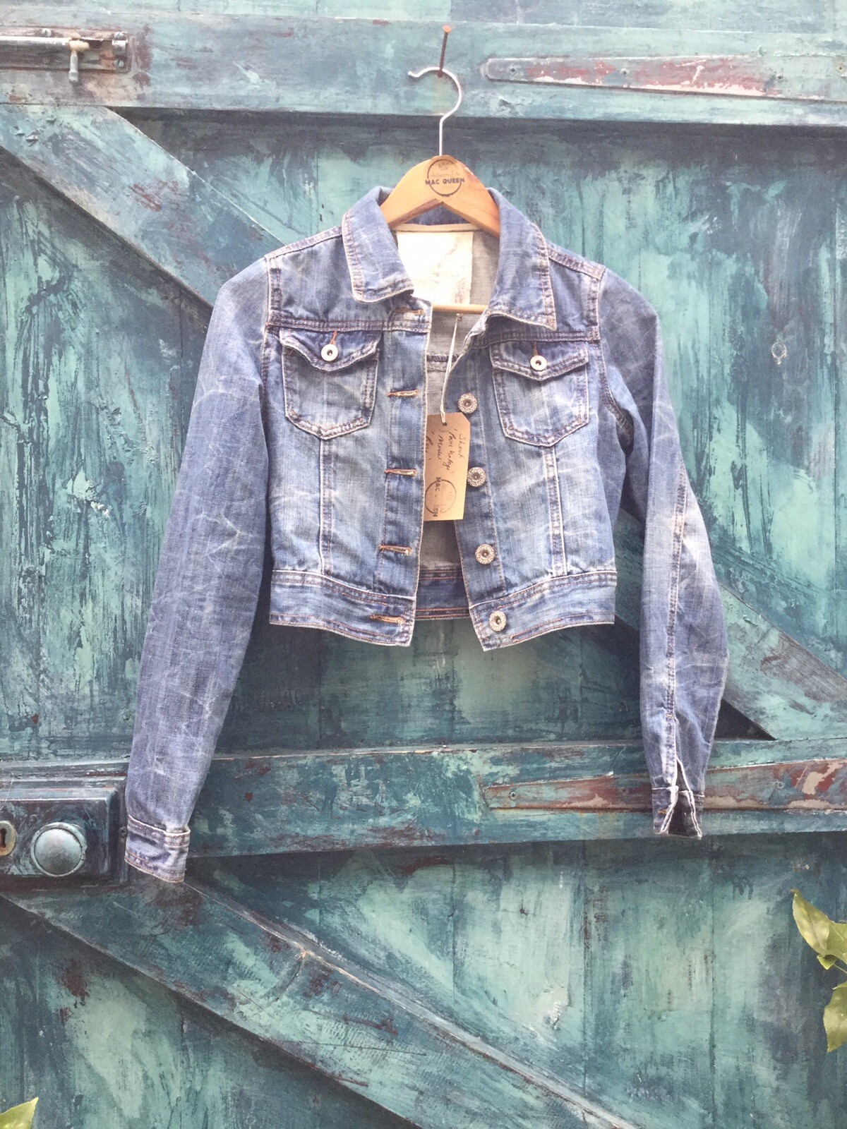 Womens Denim Jacket Blue Vintage Unique Inc U.K. P&P