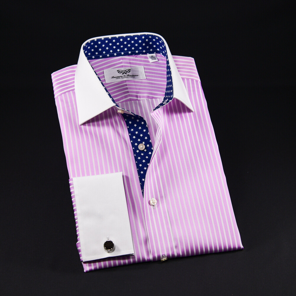 Pink Winchester Stripe Unique Designed Stars Inner Lining Business Shirt Smart