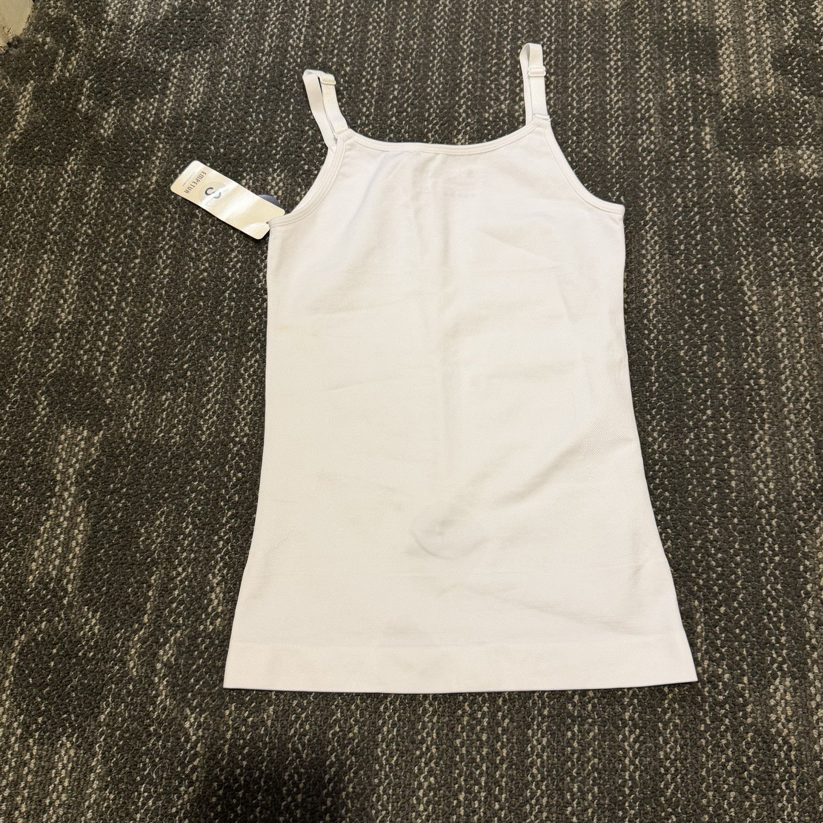 EMPETUA White Seamless Scoop Neck Cami Tank Top Size Small NWT Stretch