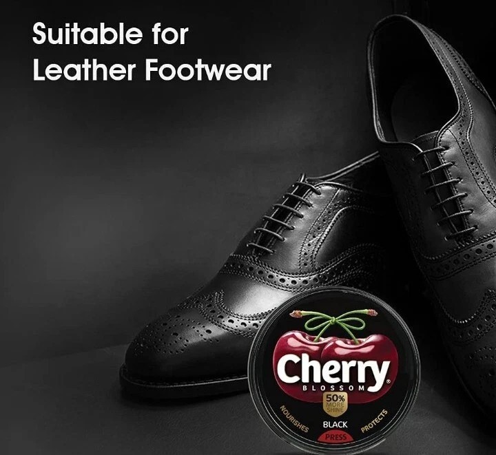 Cherry Blossom Shoe Polish Black and Brown, 40g each
