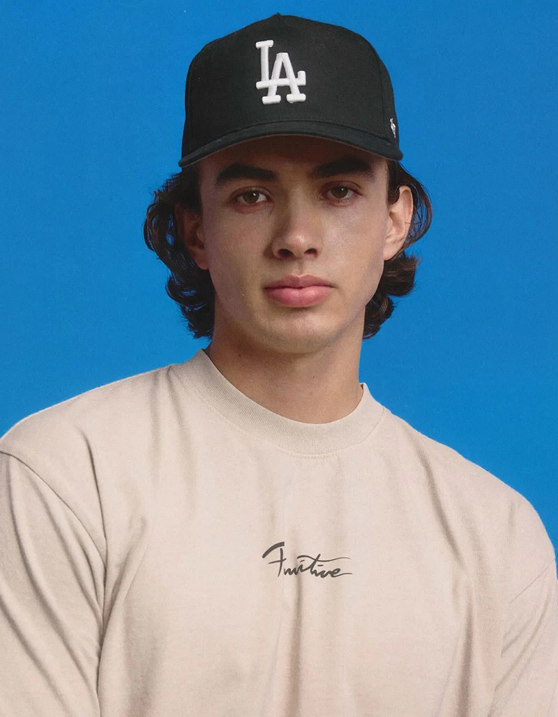 NWT 47 BRAND Los Angeles Dodgers ’47 Clean Up Strapback Hat Black/White