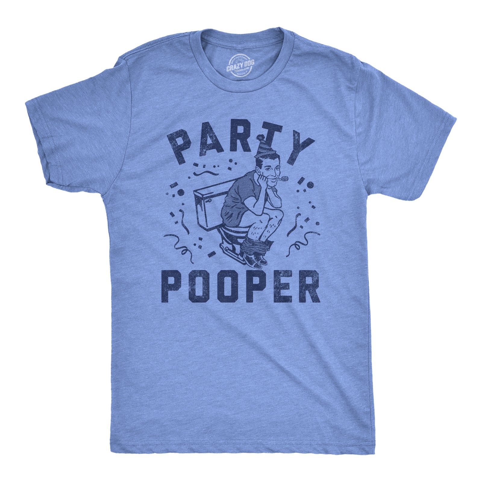 Mens Funny T Shirts Party Pooper Sarcastic Graphic Novelty Tee for Men