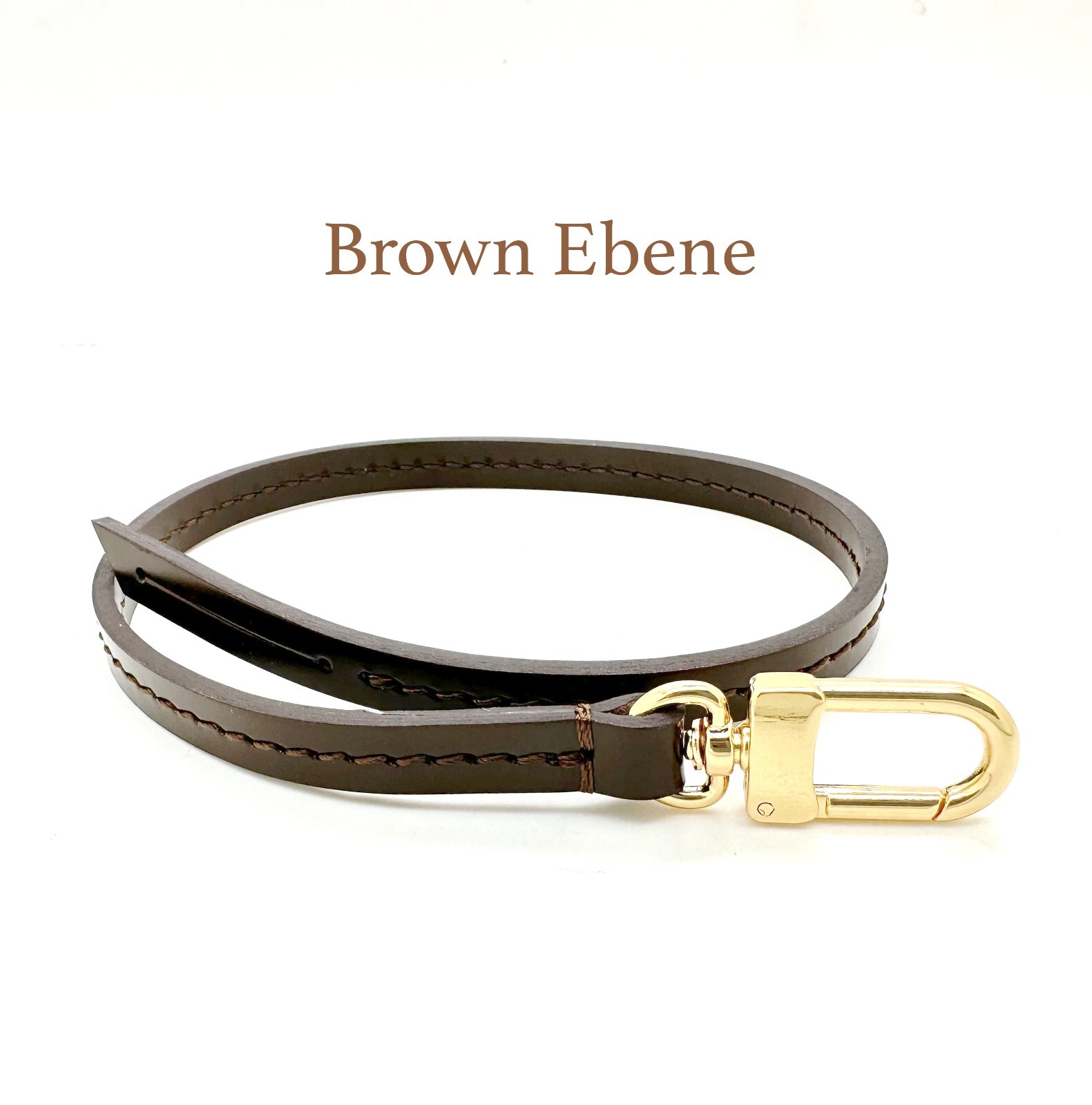 Vachetta Short Leather Wrislet handle strap wrist for Neverfull Pouch one clip