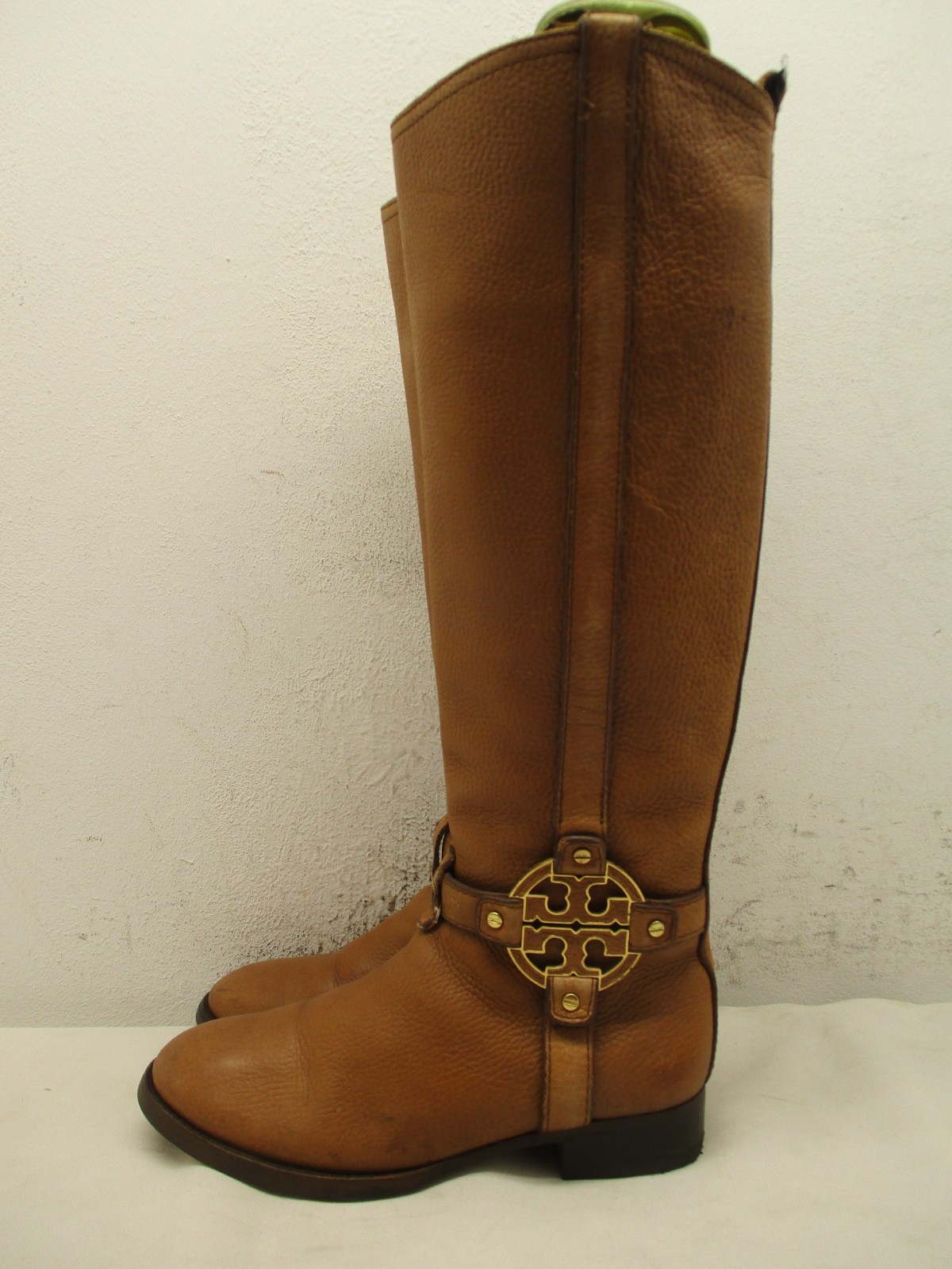 Tory Burch Brown Leather Knee High Zip Riding Boots Womens Sz 6 M style 31128372