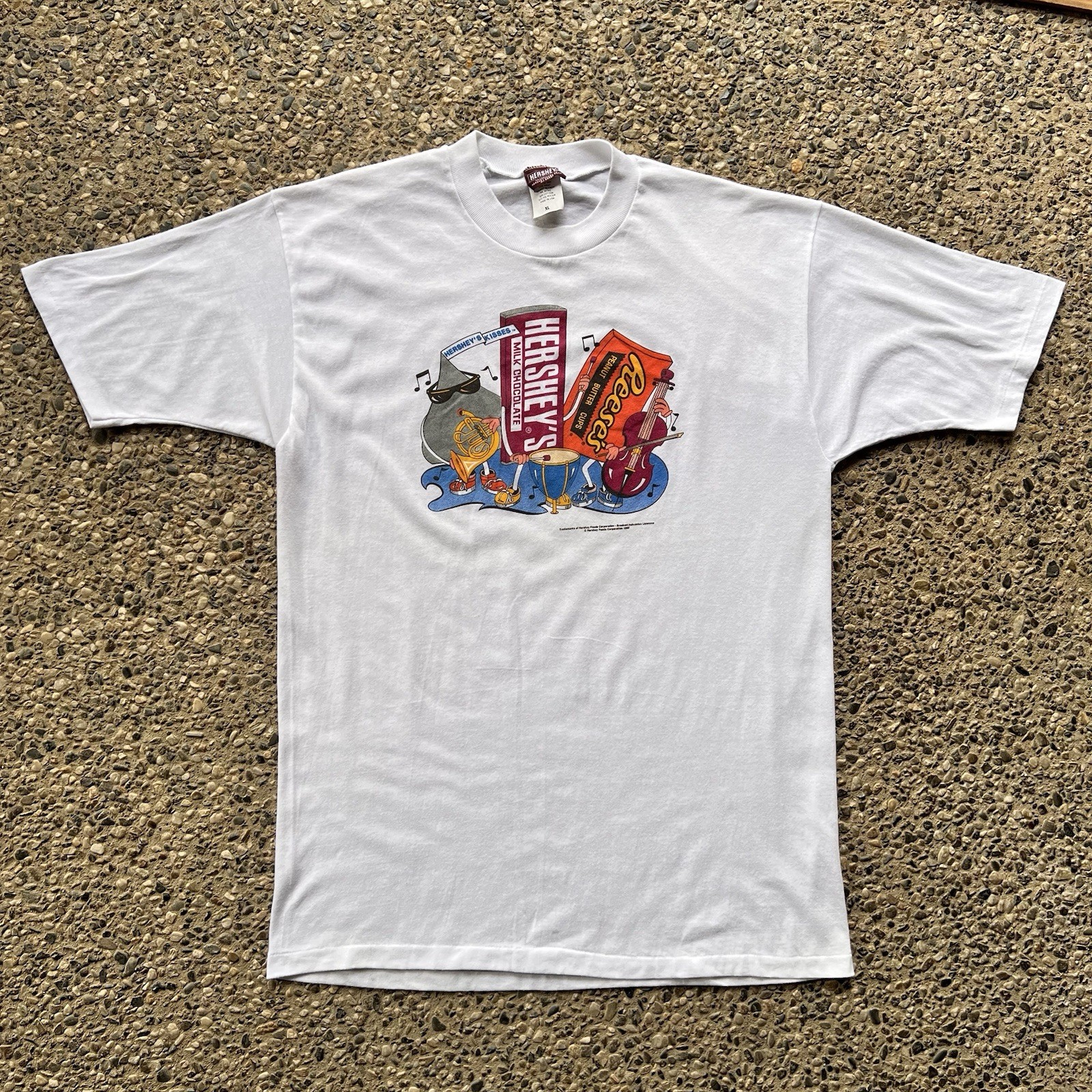 Vintage Hershey’s Candy Shirt 80s 90s Orchestra Music Reese’s Men’s XL