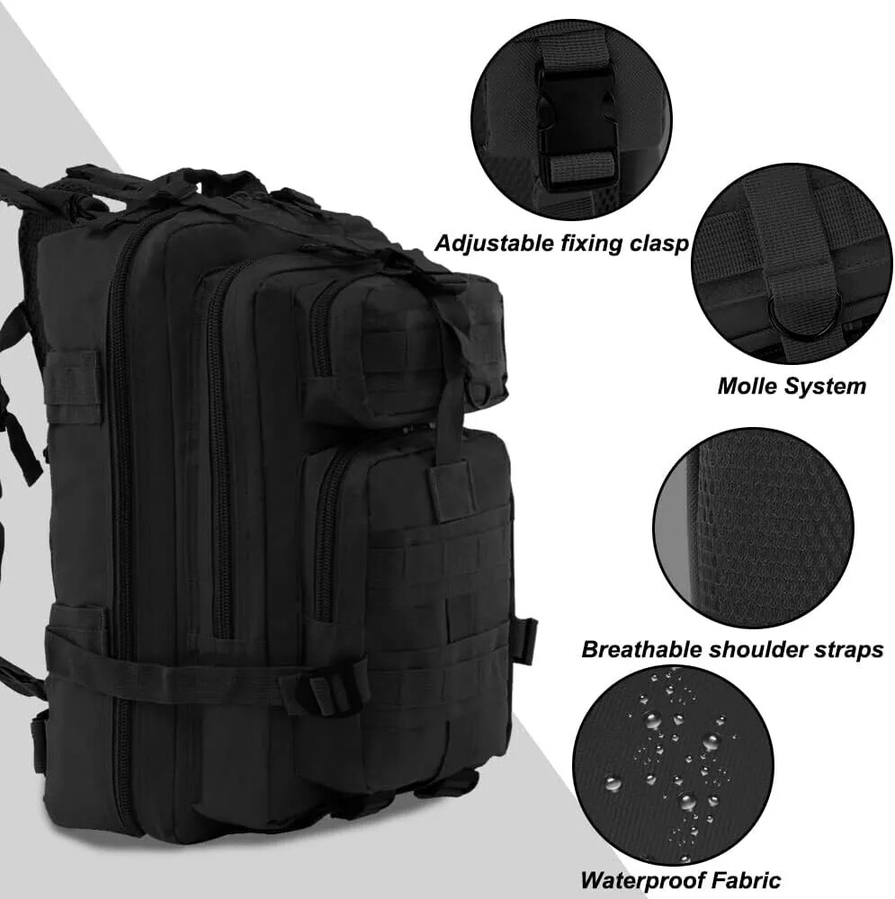 30L Military Tactical Backpack Rucksack Camping Hiking Shoulder Bag Travel