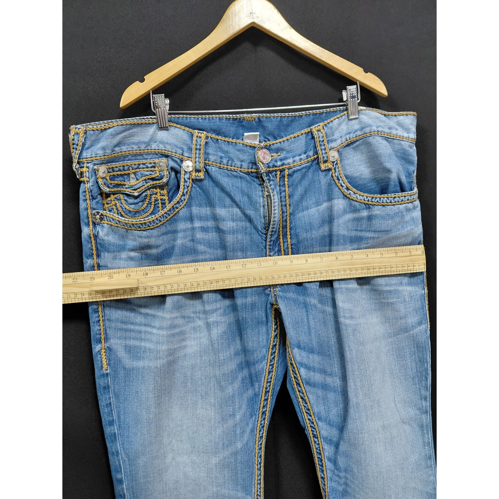 True Religion Blue Jeans Mid (10-12 in) Regular Denim Size 42