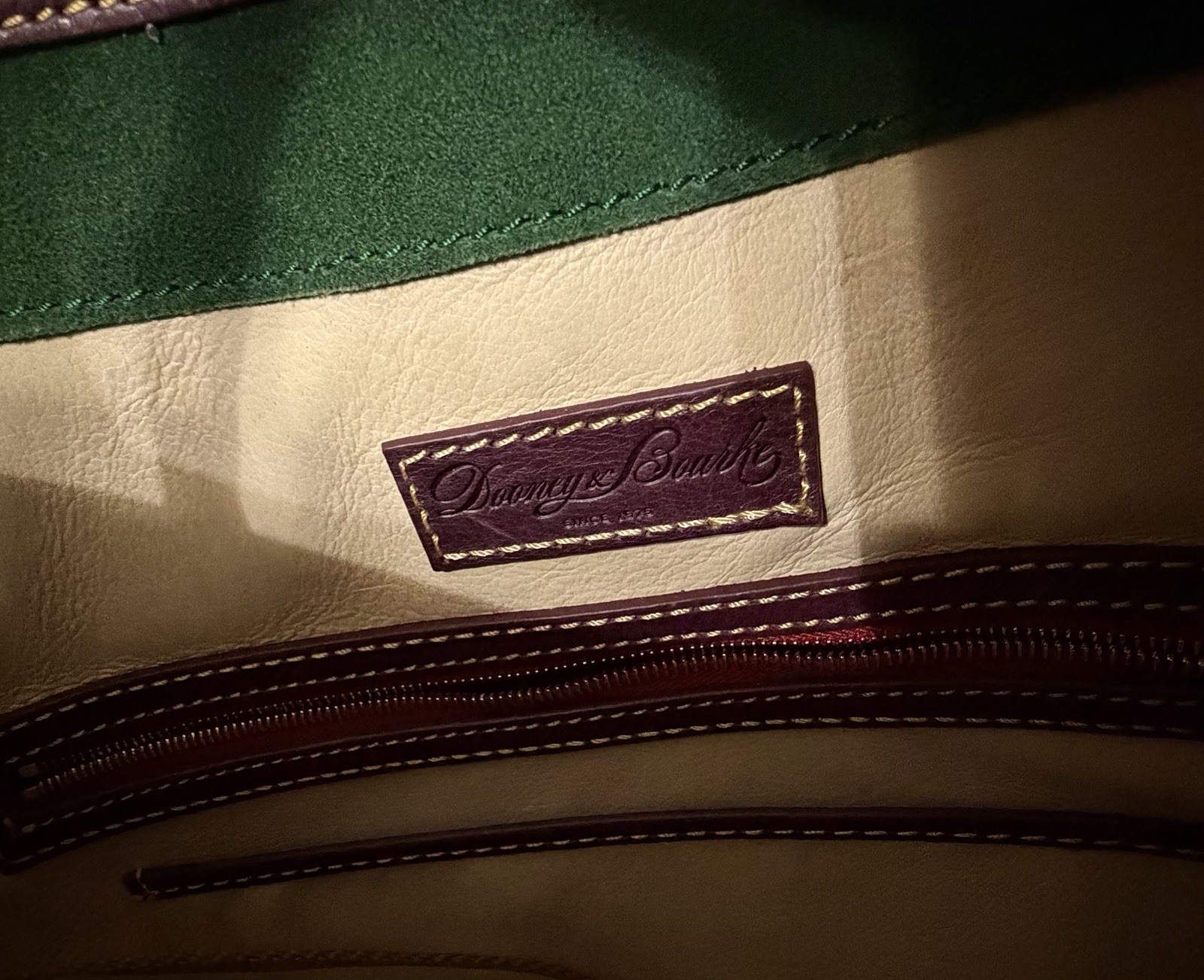 Dooney & Bourke Burgundy Satchel Double Handle Gold Hardware Detachable Strap