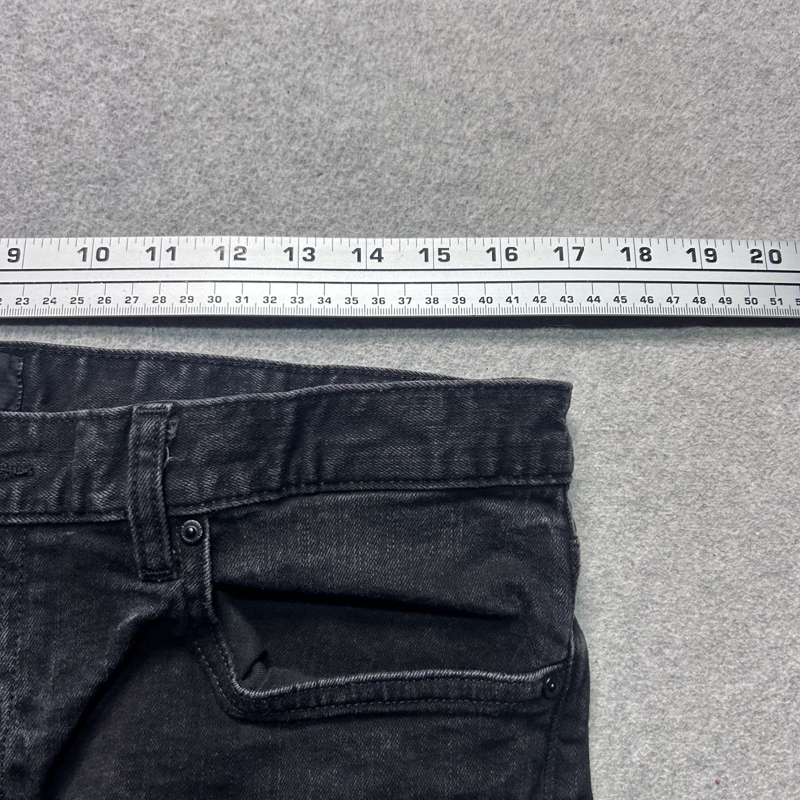 H&M Jeans Skinny Leg Mens 34 X 34 Black Distressed Stretch Denim