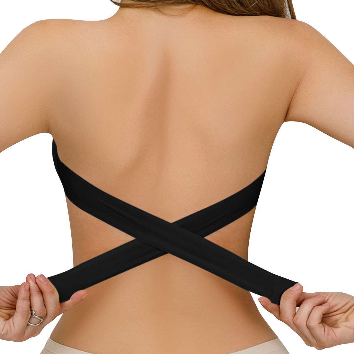 Women Strapless Padded Bra Tube Top Seamless Bandeau Bralette Stretch Underwear