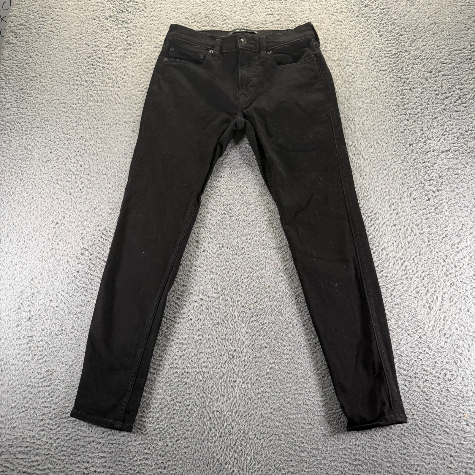 Hollister Jeans Mens 29×30 Black Cotton Denim Skinny Leg Stretch Workwear Travel