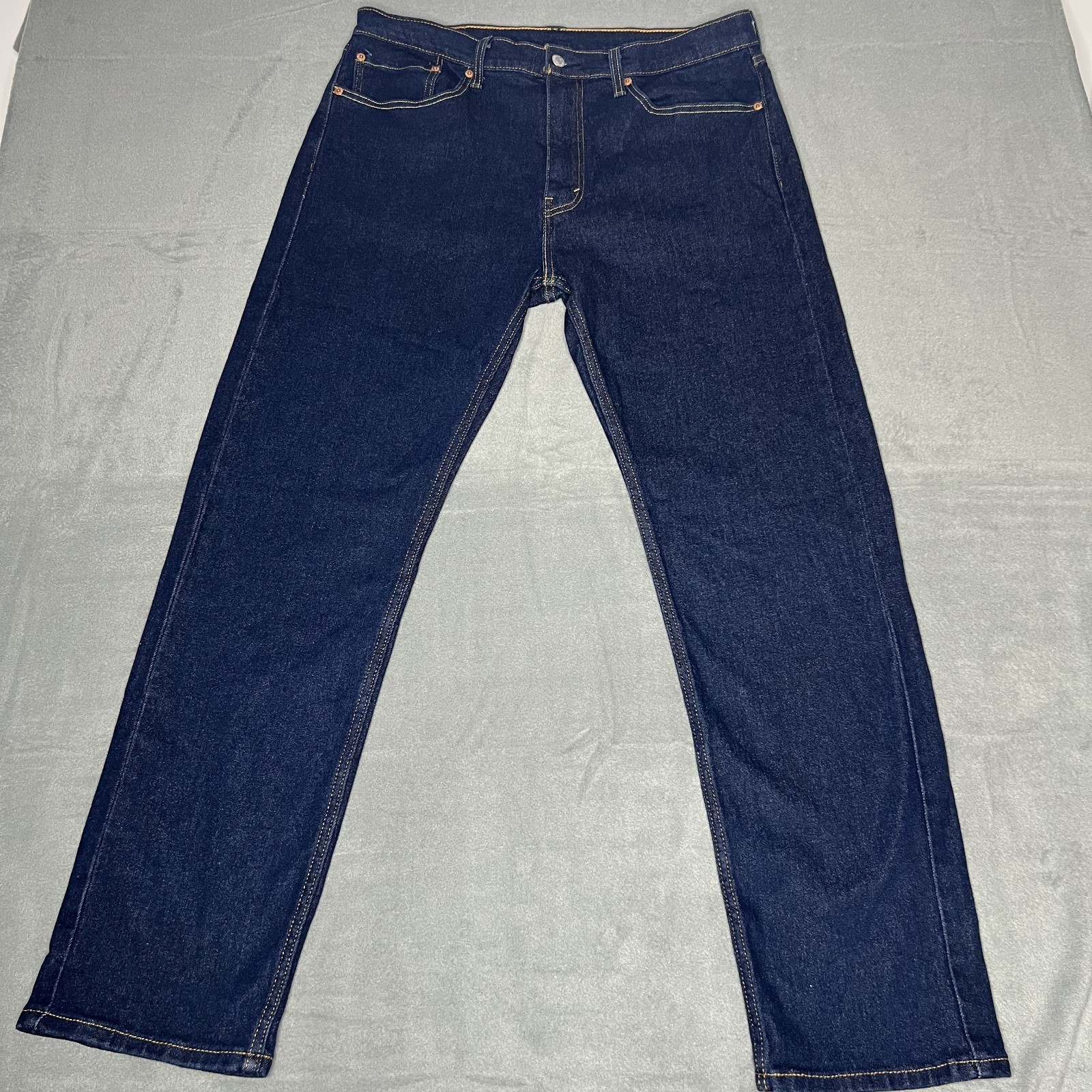 Levis 505 Mens Jeans 36×32 Dark Wash Blue Denim Regular Fit Straight Leg Classic