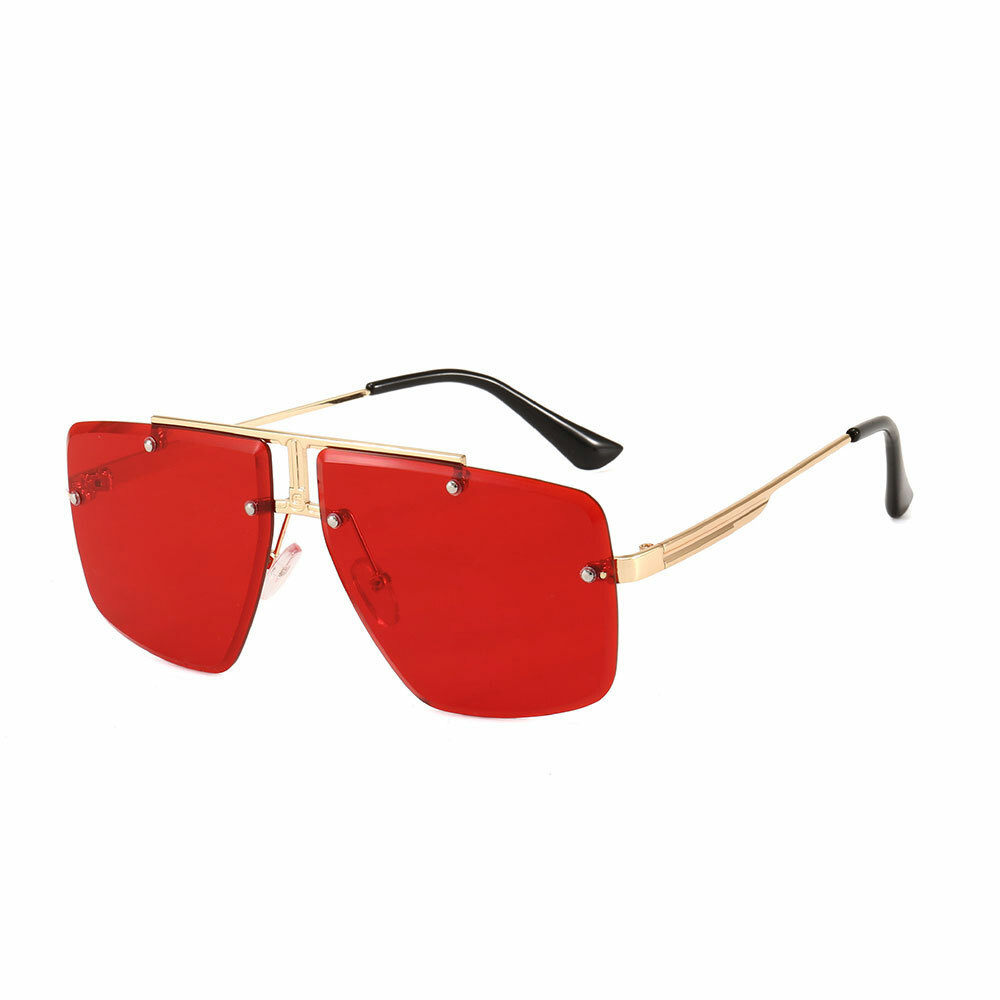 Square Pilot Rimless Sunglasses Mens Driving Outdoor UV400 Fashion Shades